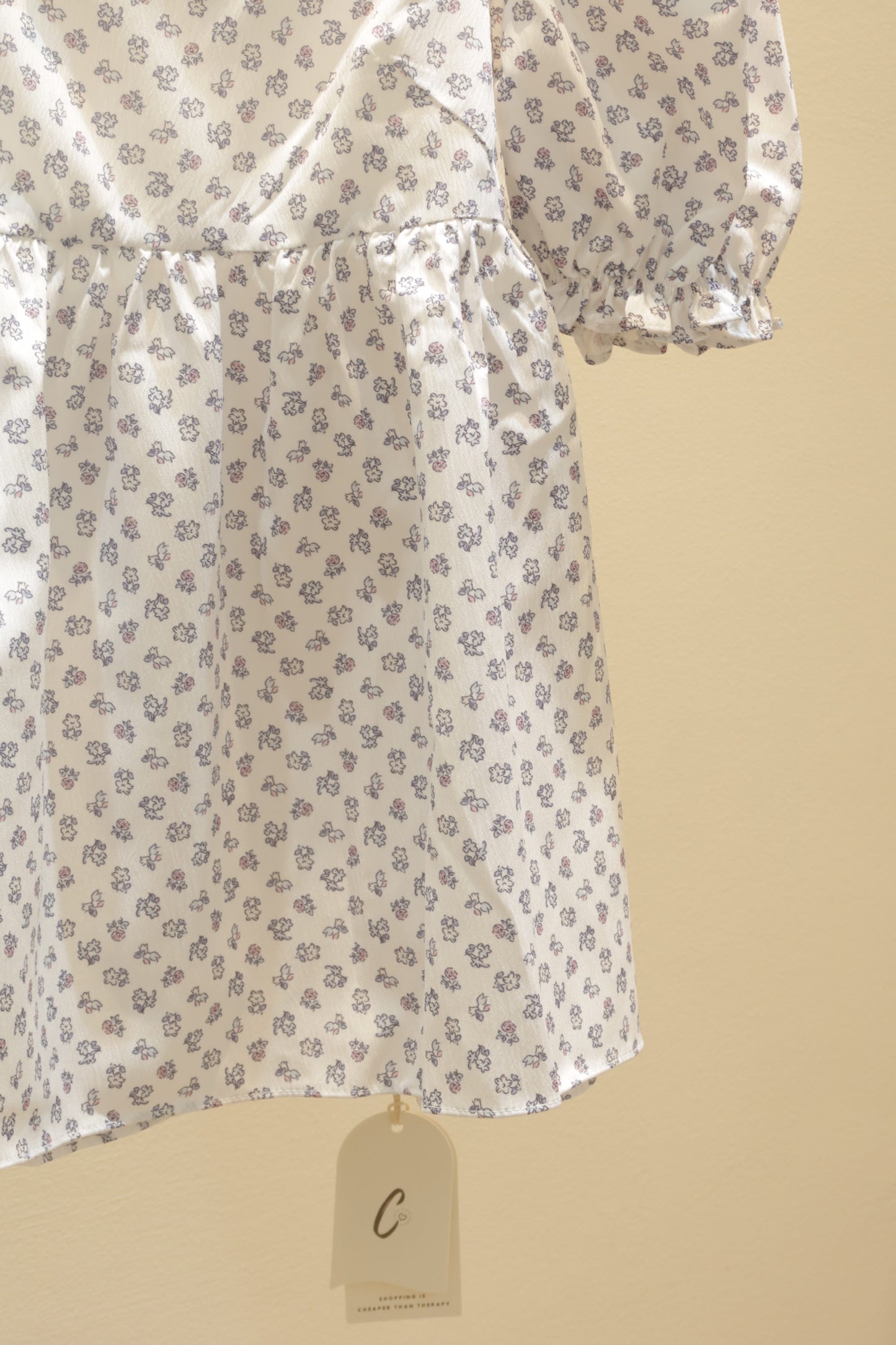 Floral puffy babydoll top