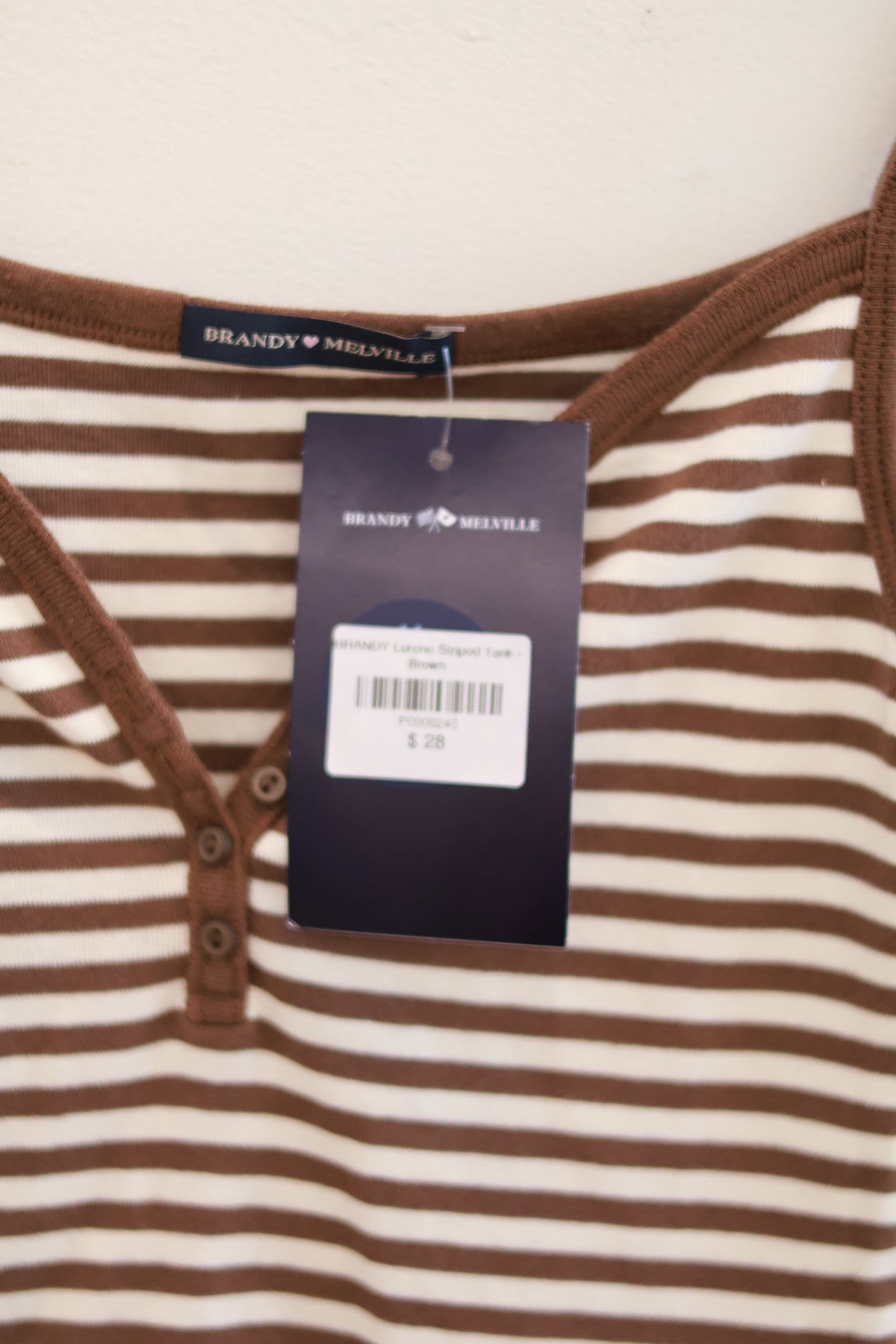 BRANDY Lorene Striped Tank- brown