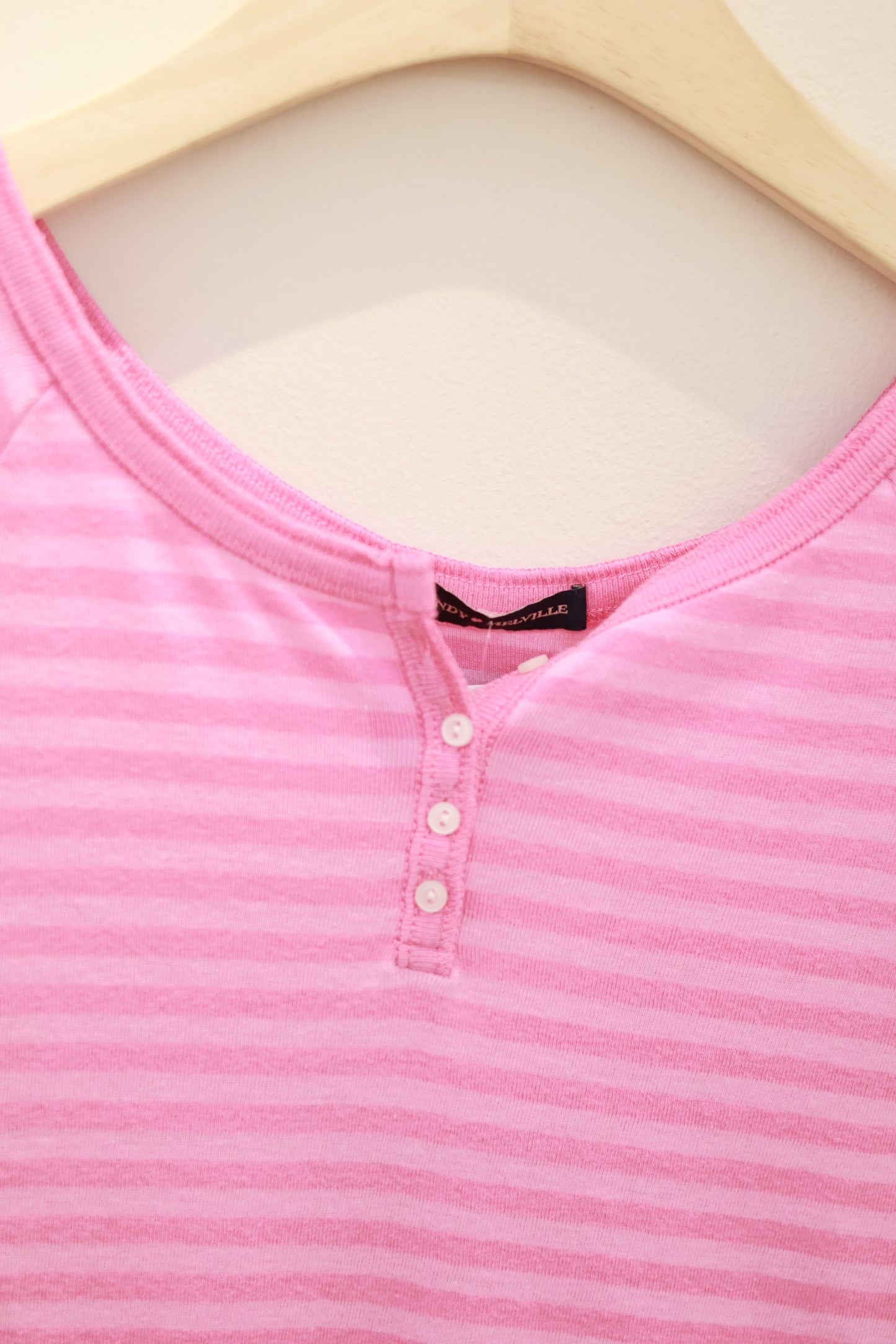 BRANDY Ginny Striped buttons Top - Pink