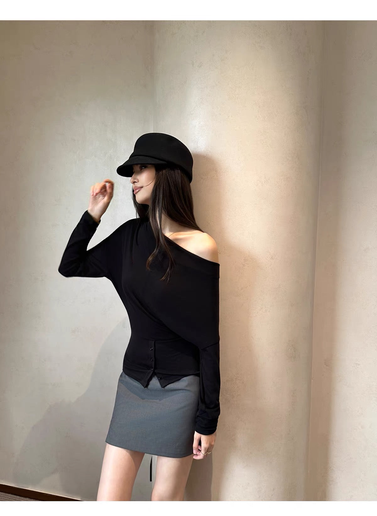 AUD Cowl Neck Long Sleeve Knit Top