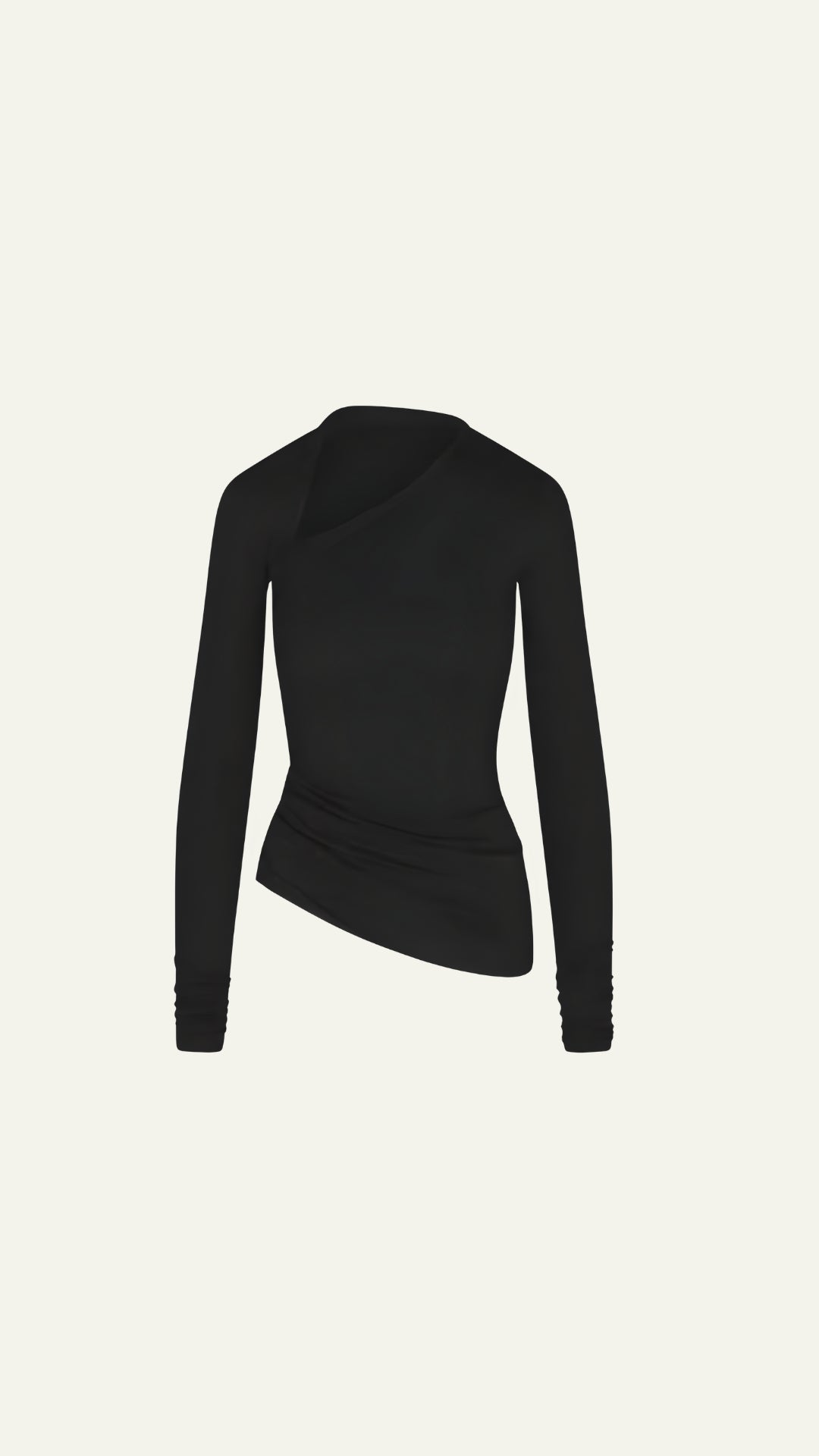 BLACK ASYM LONG SLEEVE TOP