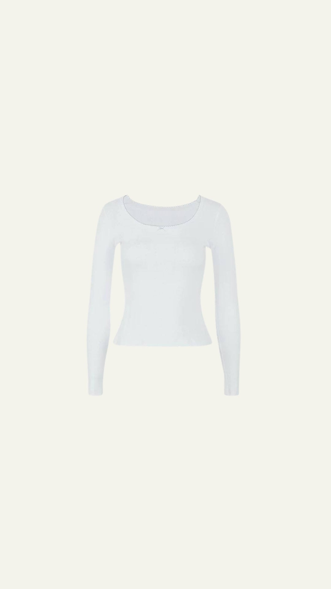 DETAIL WHITE LONG SLEEVE TOP