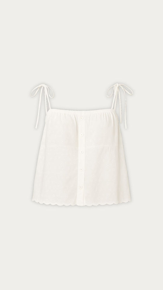 Eyelet flowy top