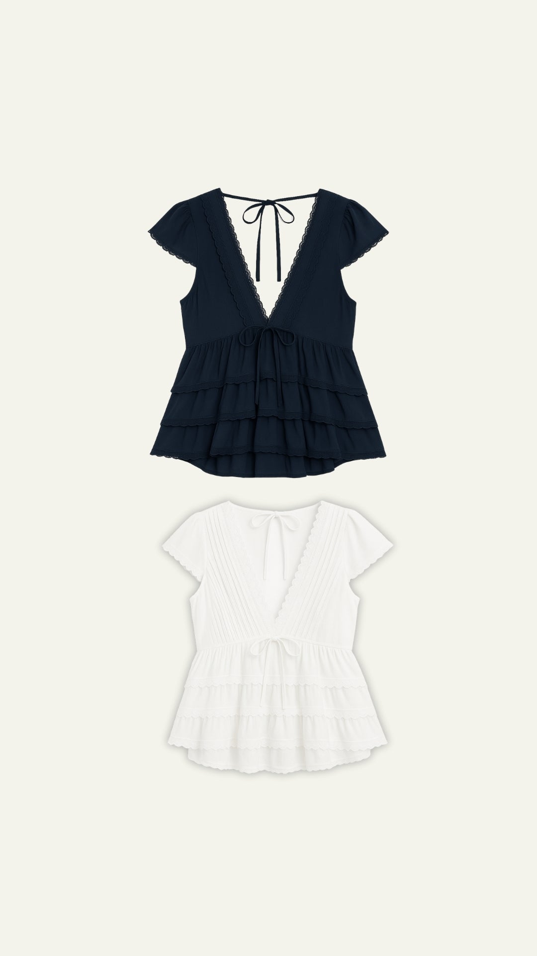 Ruffled mesh short sleeve top