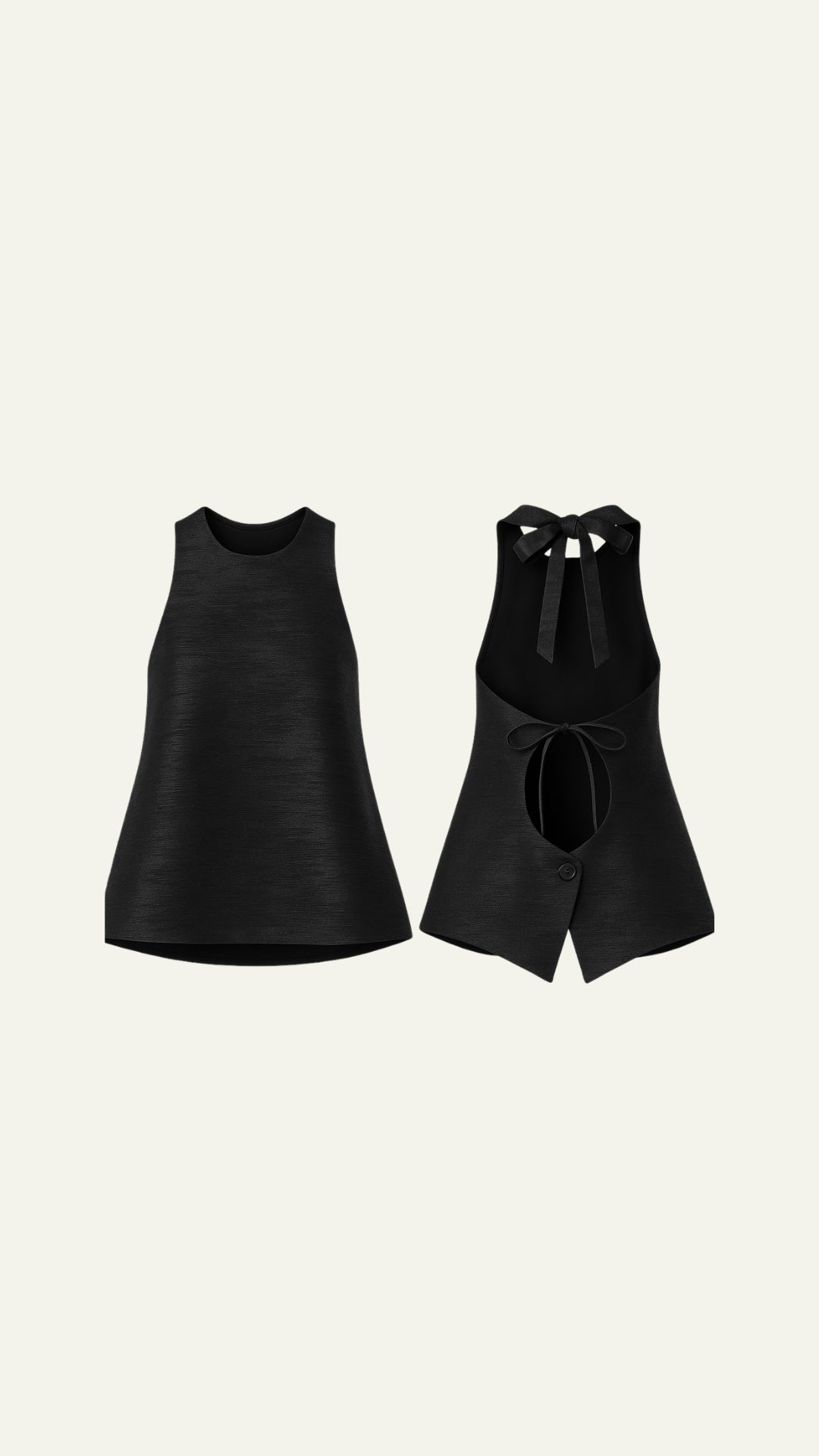 BACKLESS STRUCTURED SLEEVELESS TOP (black)