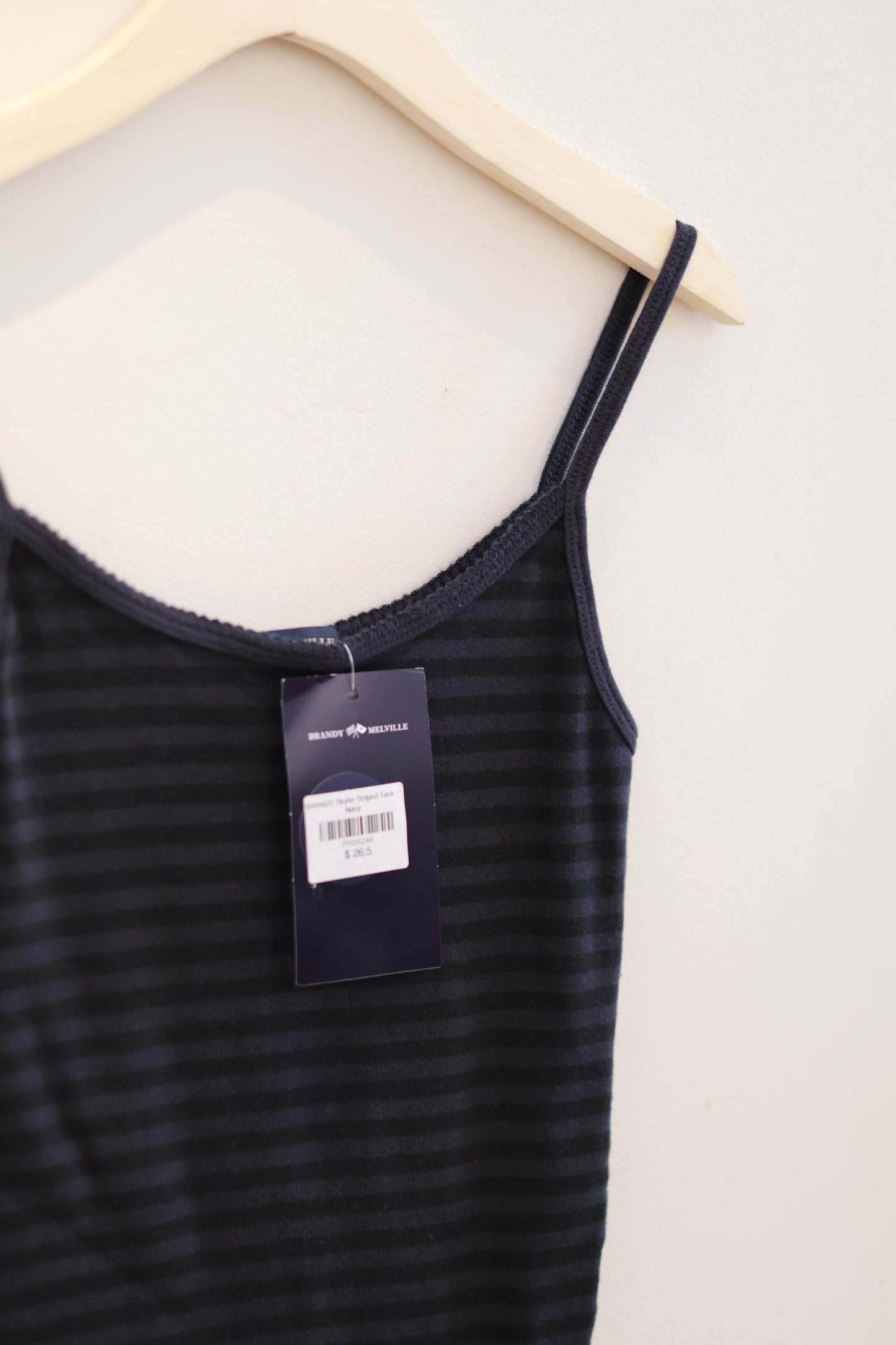 BRANDY Skylar Striped Tank - Navy
