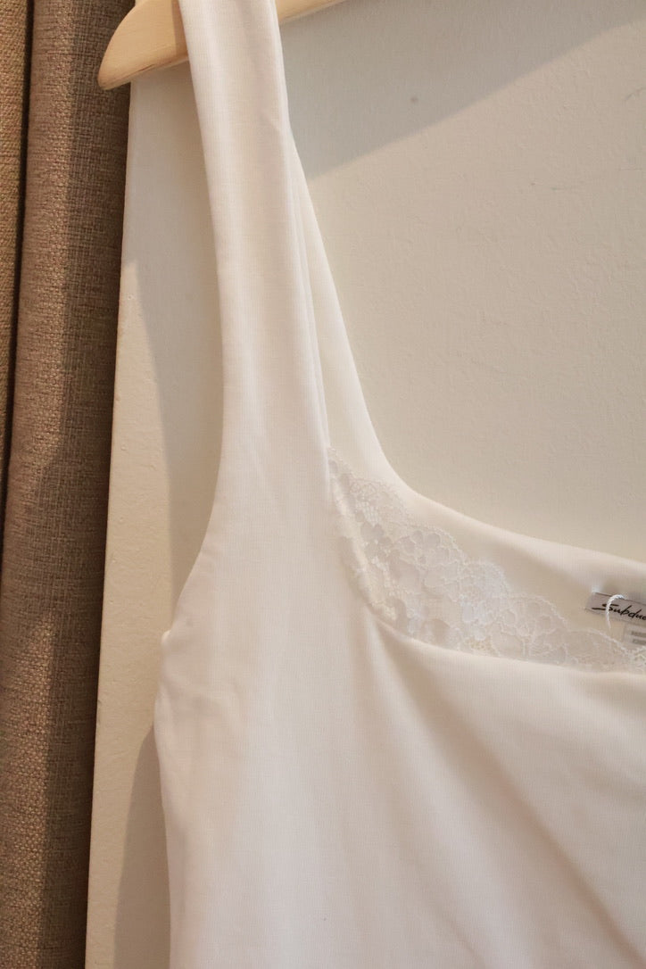 SUBDUED White Tank Top- Lace
