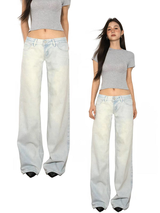 SO HOT American Vintage Washed Light Straight Jeans