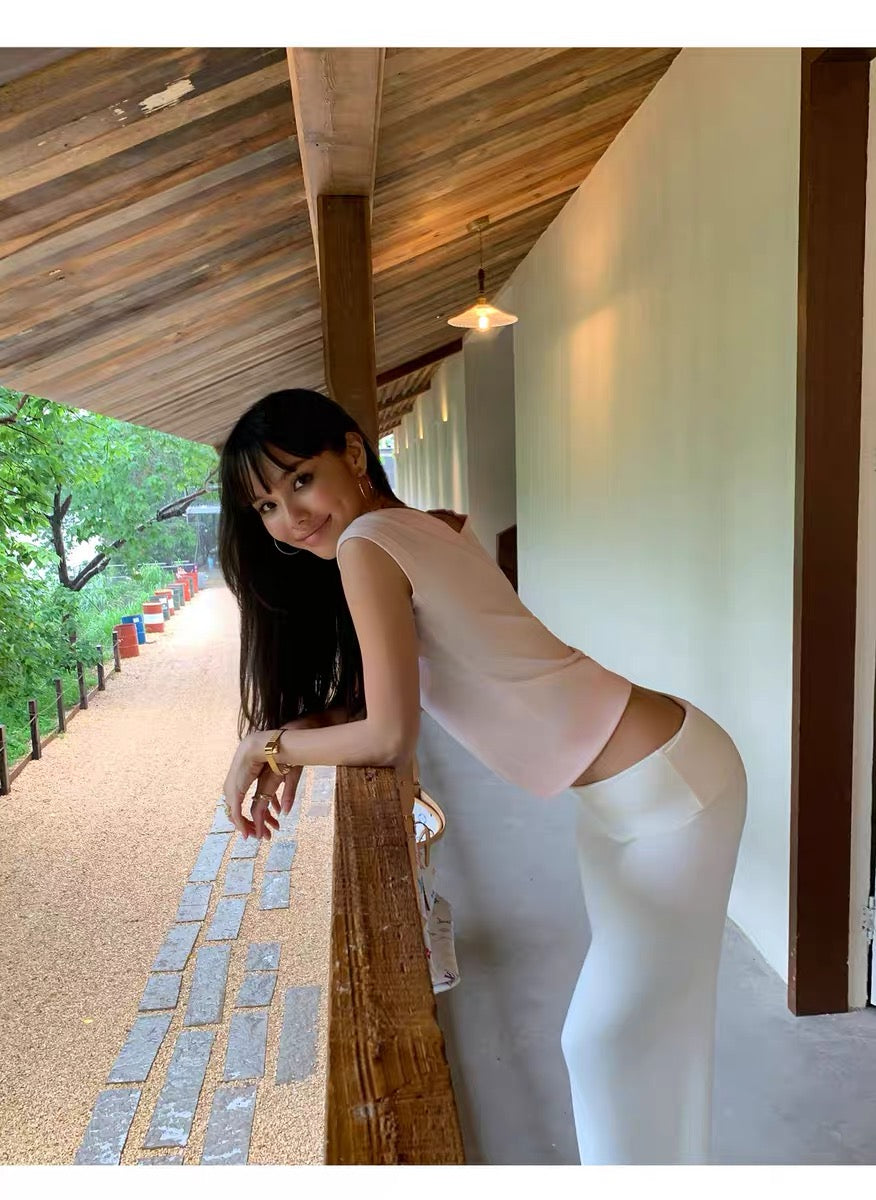 AUD White Foldover Pants