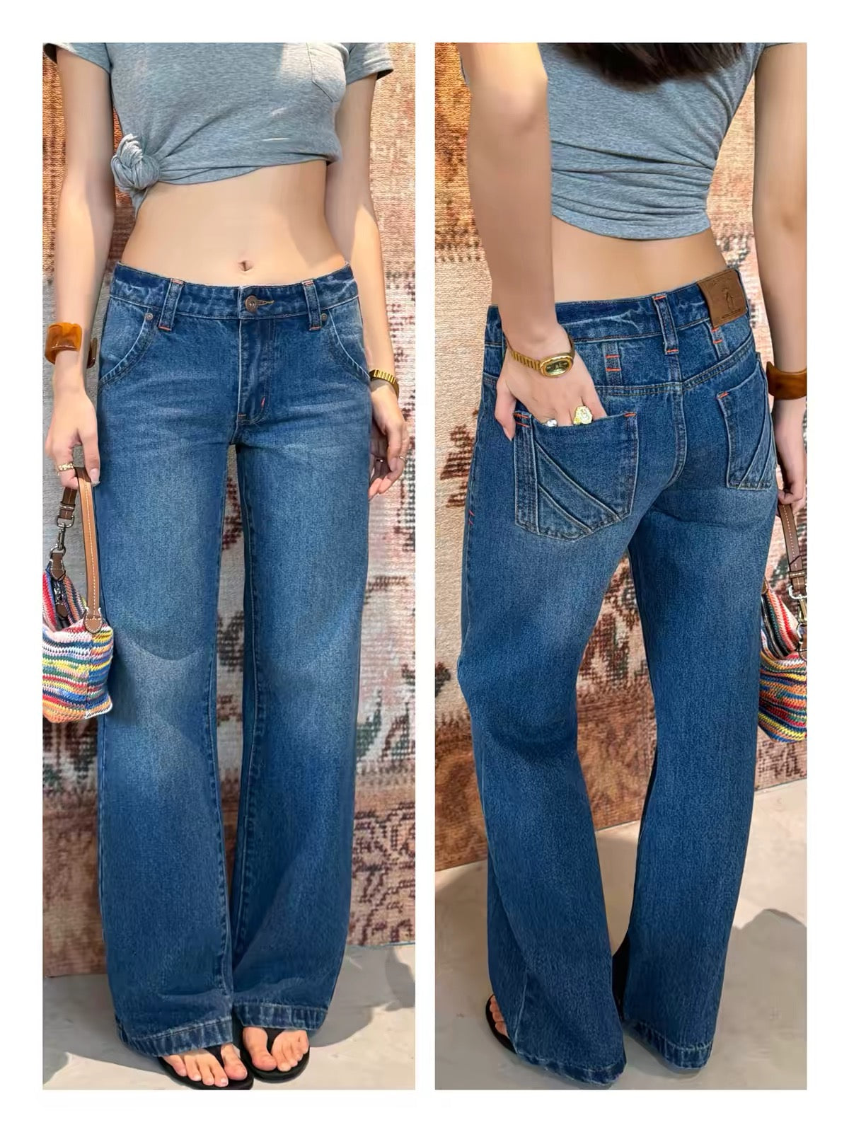 AUD Deep Blue Low-Waist Jeans