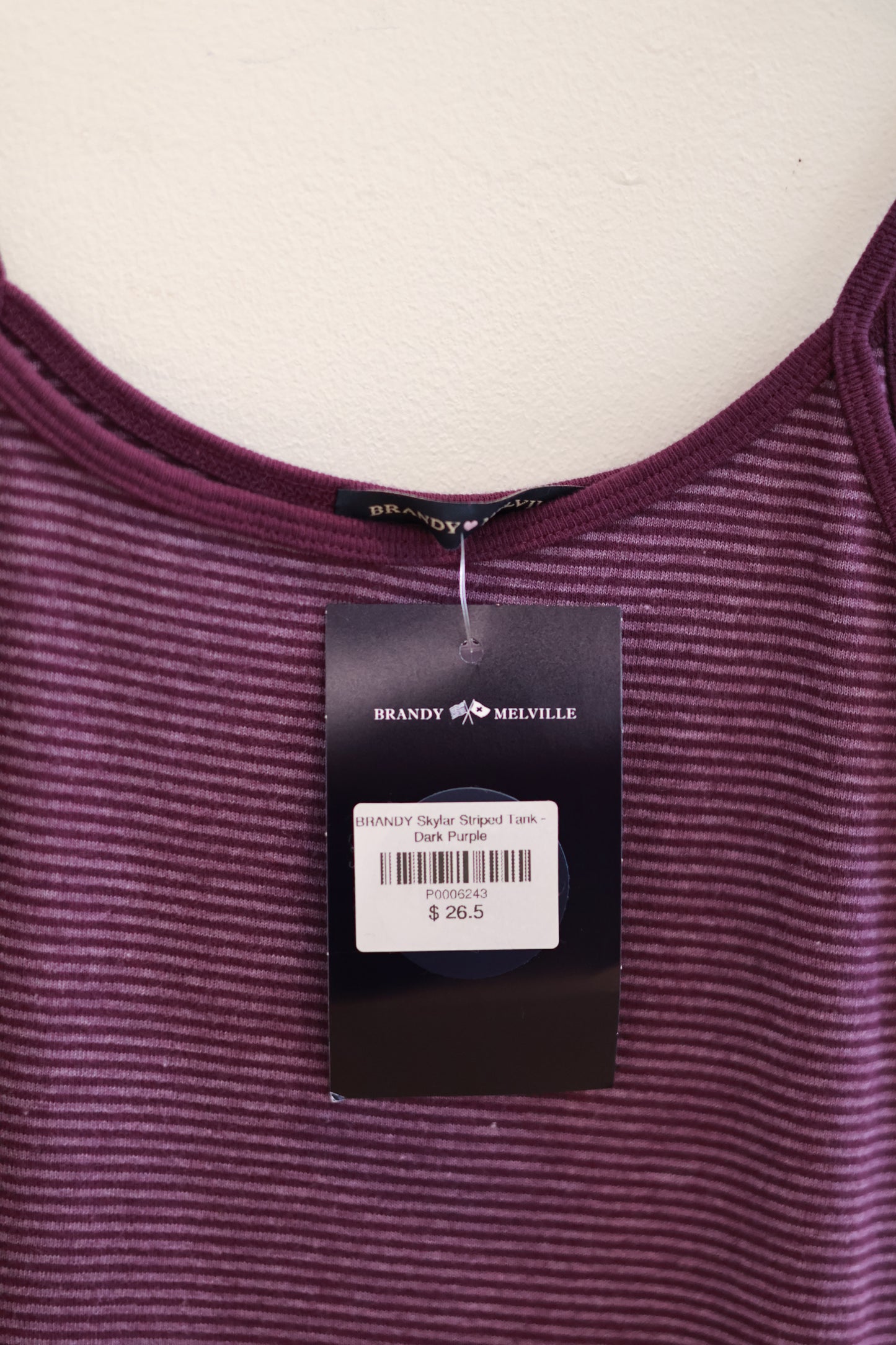 BRANDY Skylar Striped Tank - Dark Purple