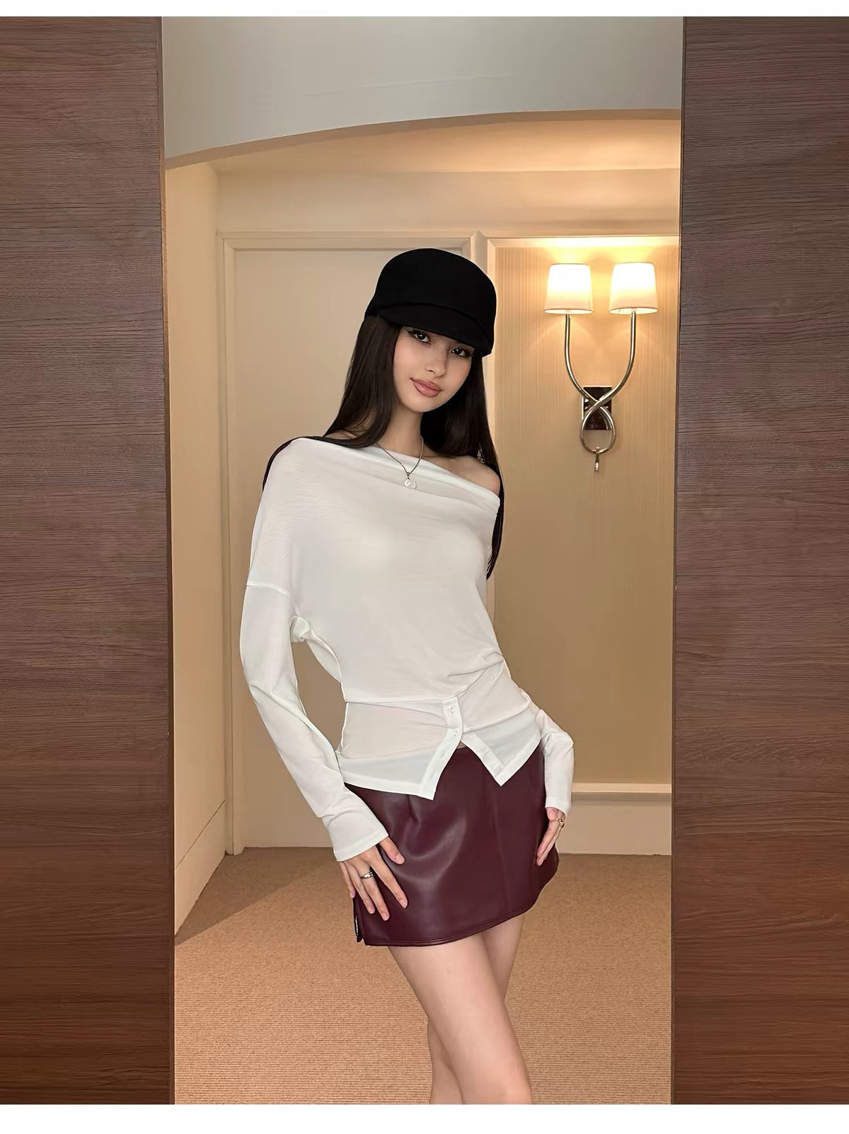 AUD Cowl Neck Long Sleeve Knit Top