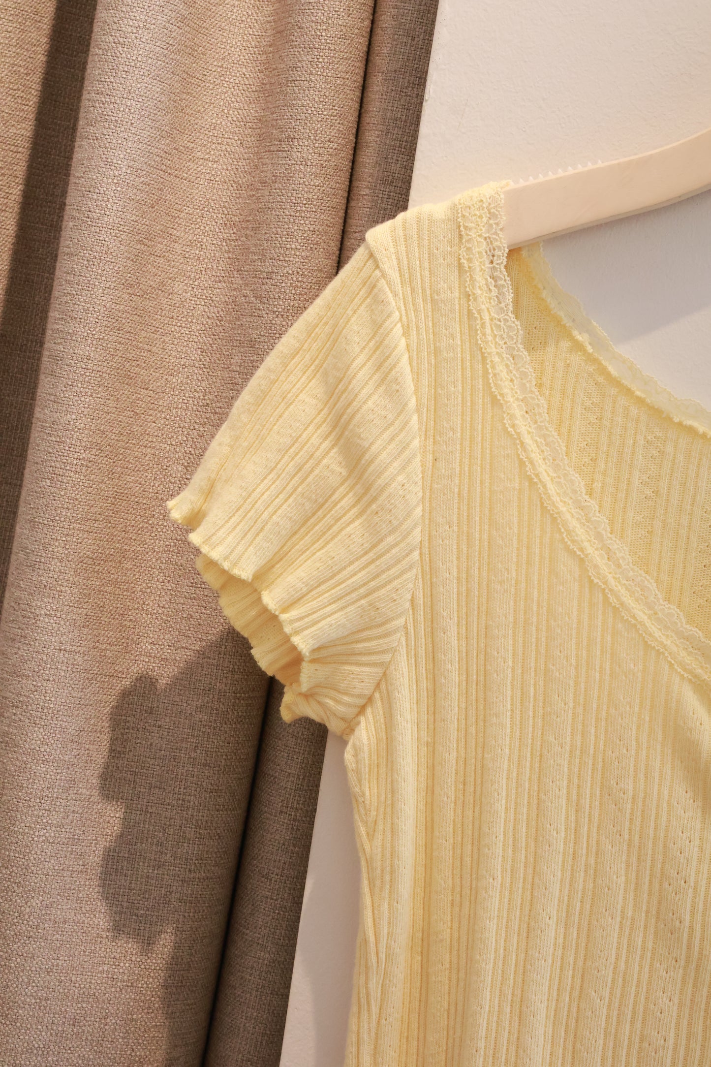 BRANDY Zelly Eyelet Top  -YELLOW