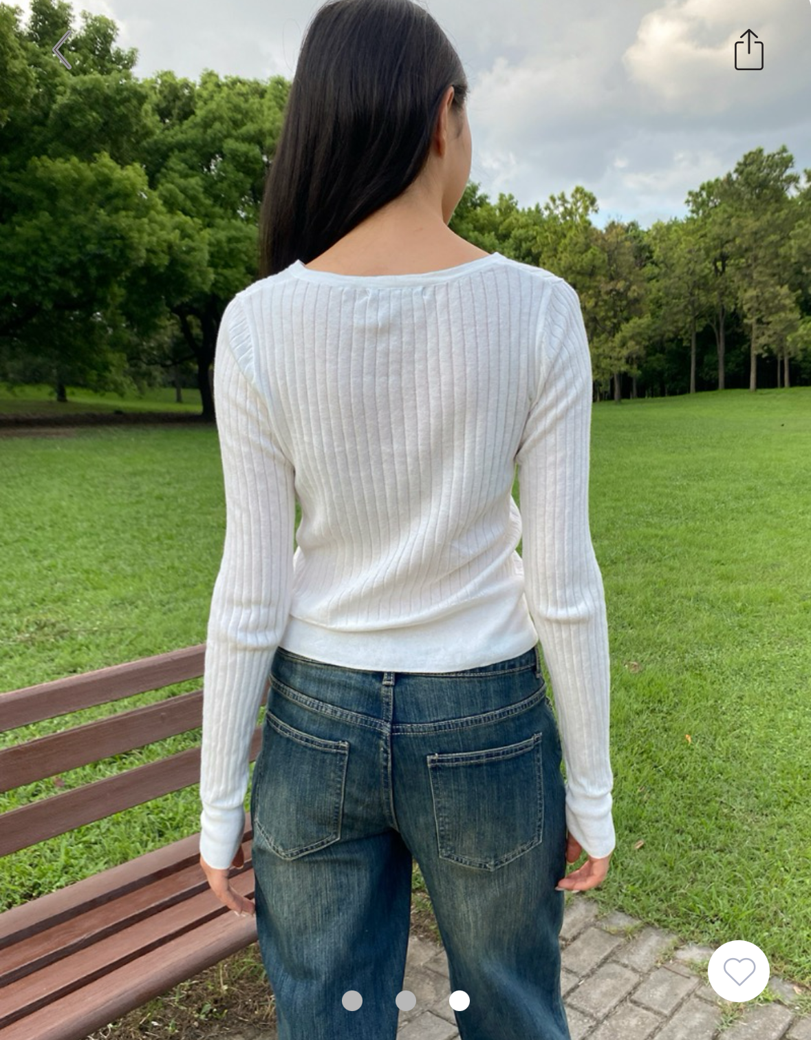 BRANDY MELVILLE Zelly Ribbed Top  -WHITE
