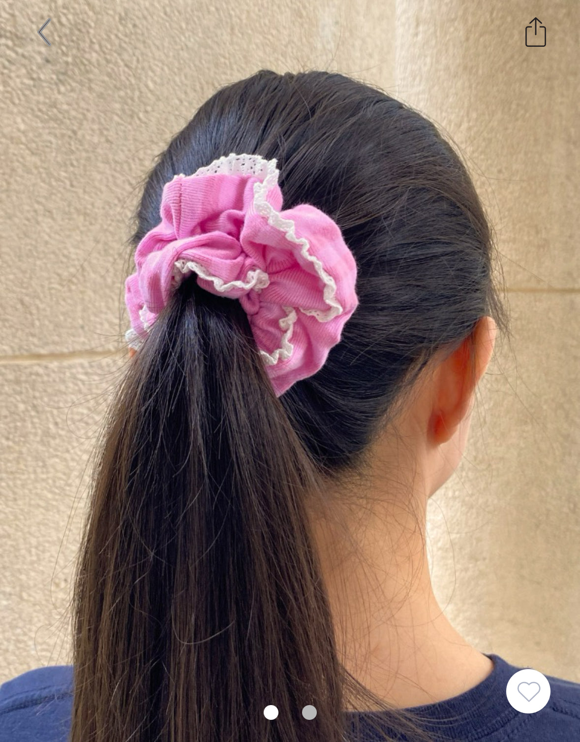 BRANDY Striped Scrunchie -PINK