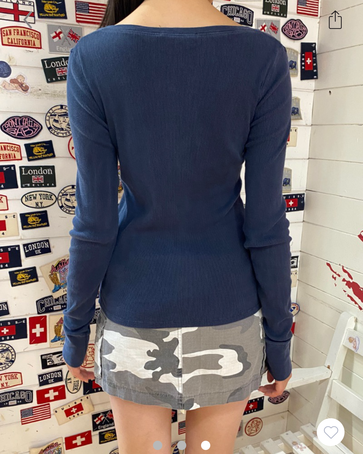 BRANDY Zelly long sleeve Top  -NAVY