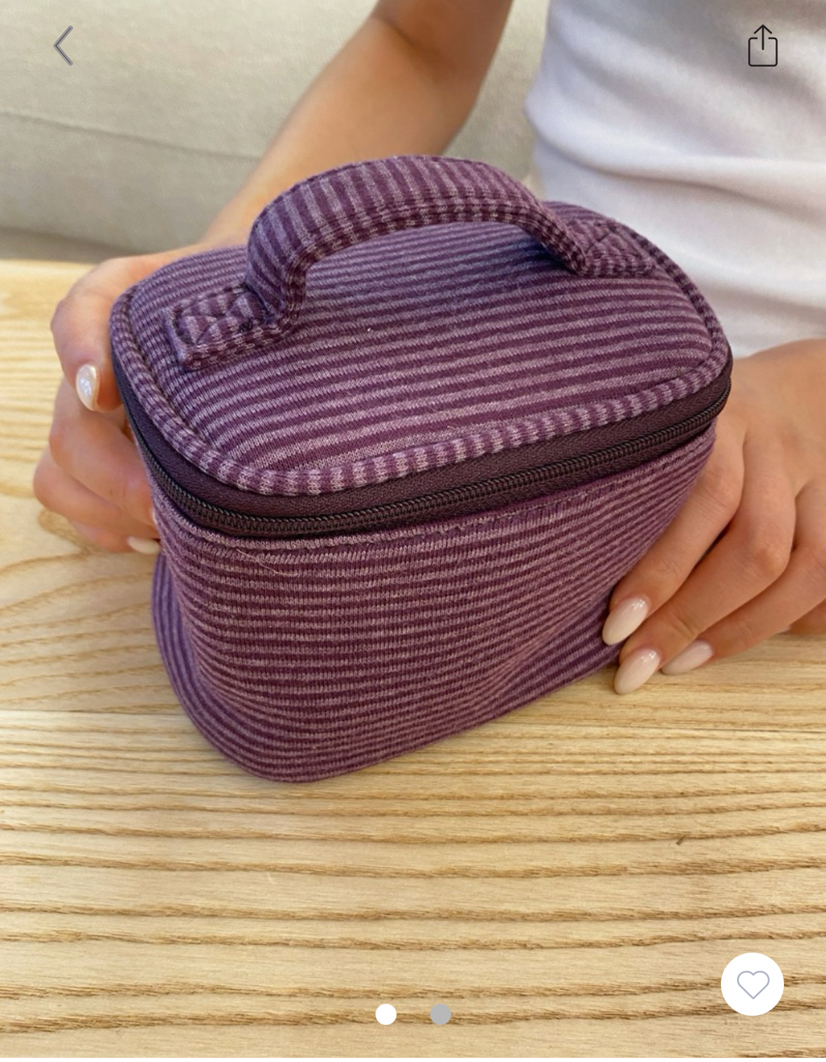 BRANDY STRIPED MAKEUP BAG- PURPLE