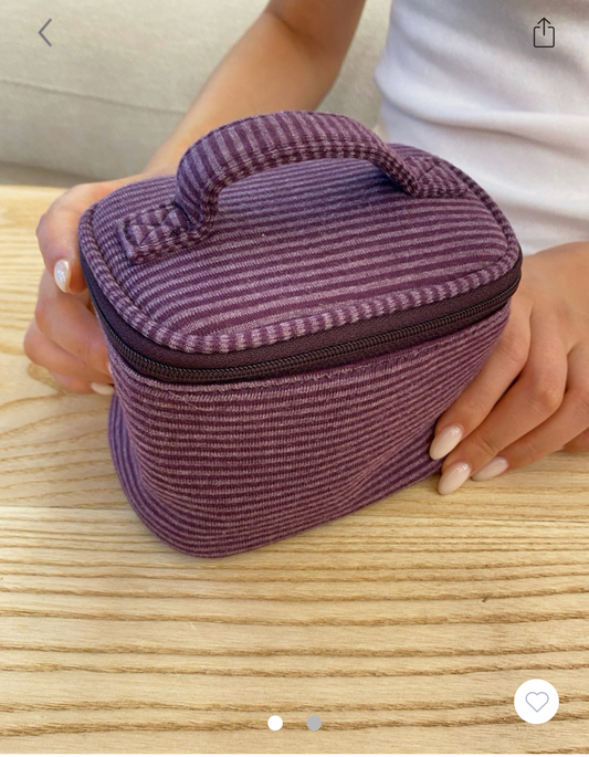 BRANDY STRIPED MAKEUP BAG- PURPLE