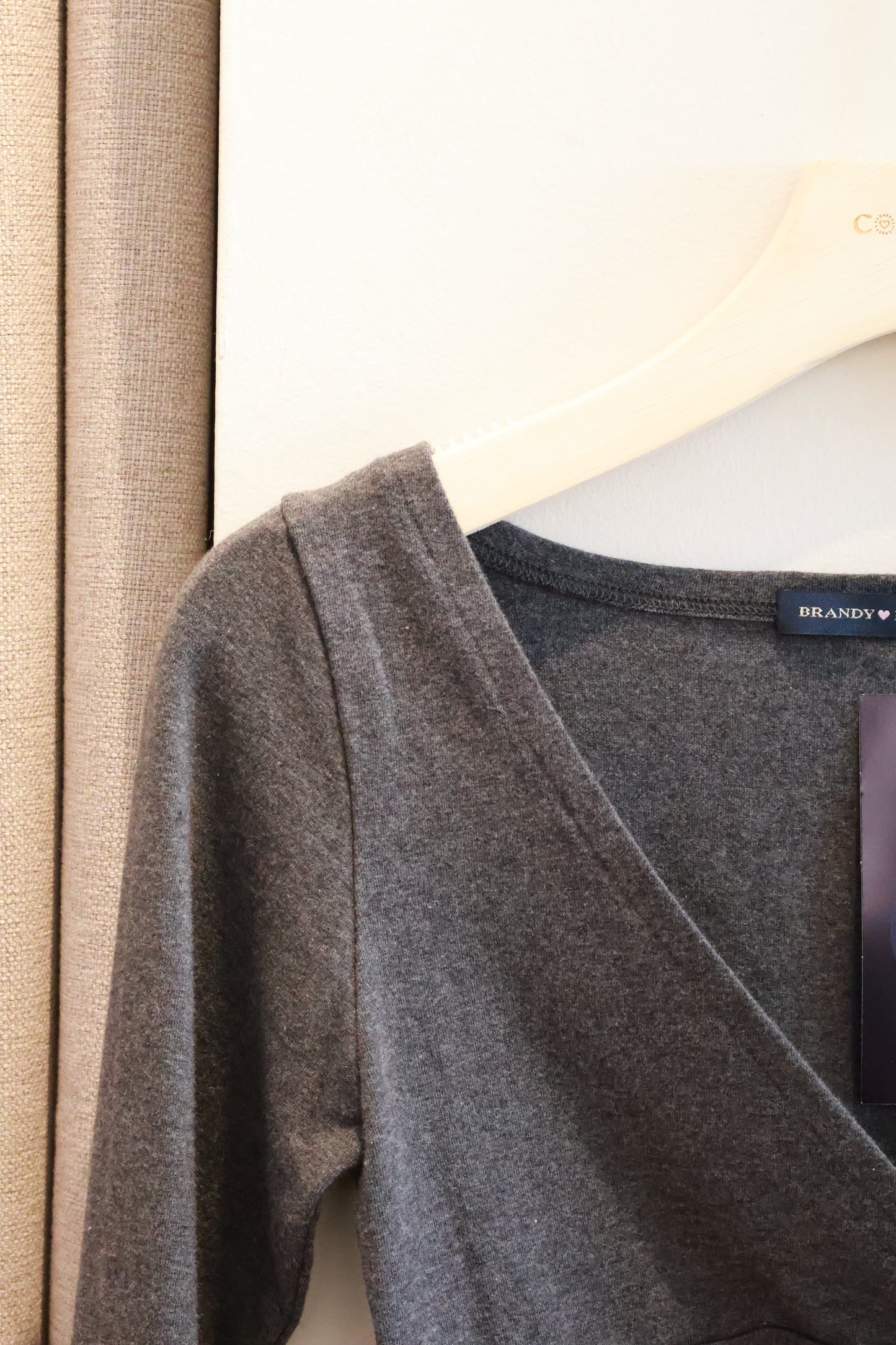 BRANDY Amara Top  -LONG -BLACK GREY