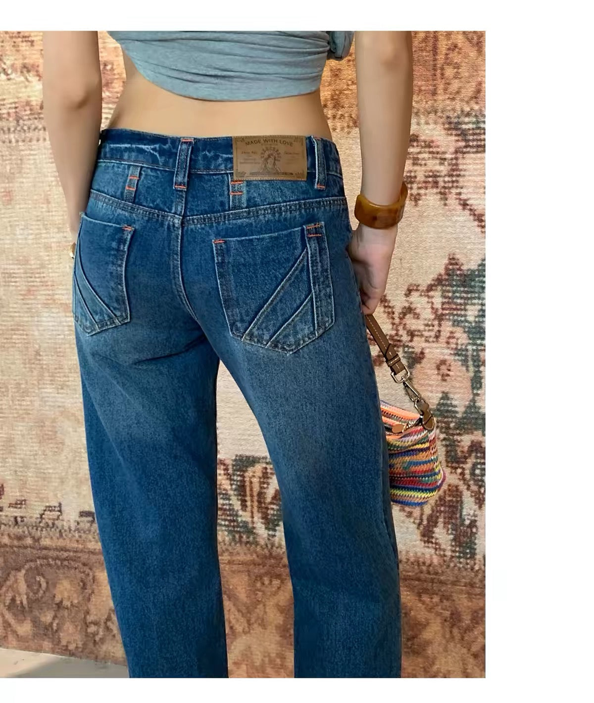 AUD Deep Blue Low-Waist Jeans