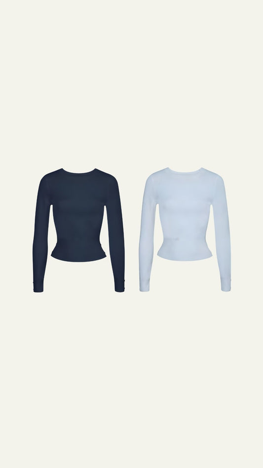 knitted tight long sleeve top