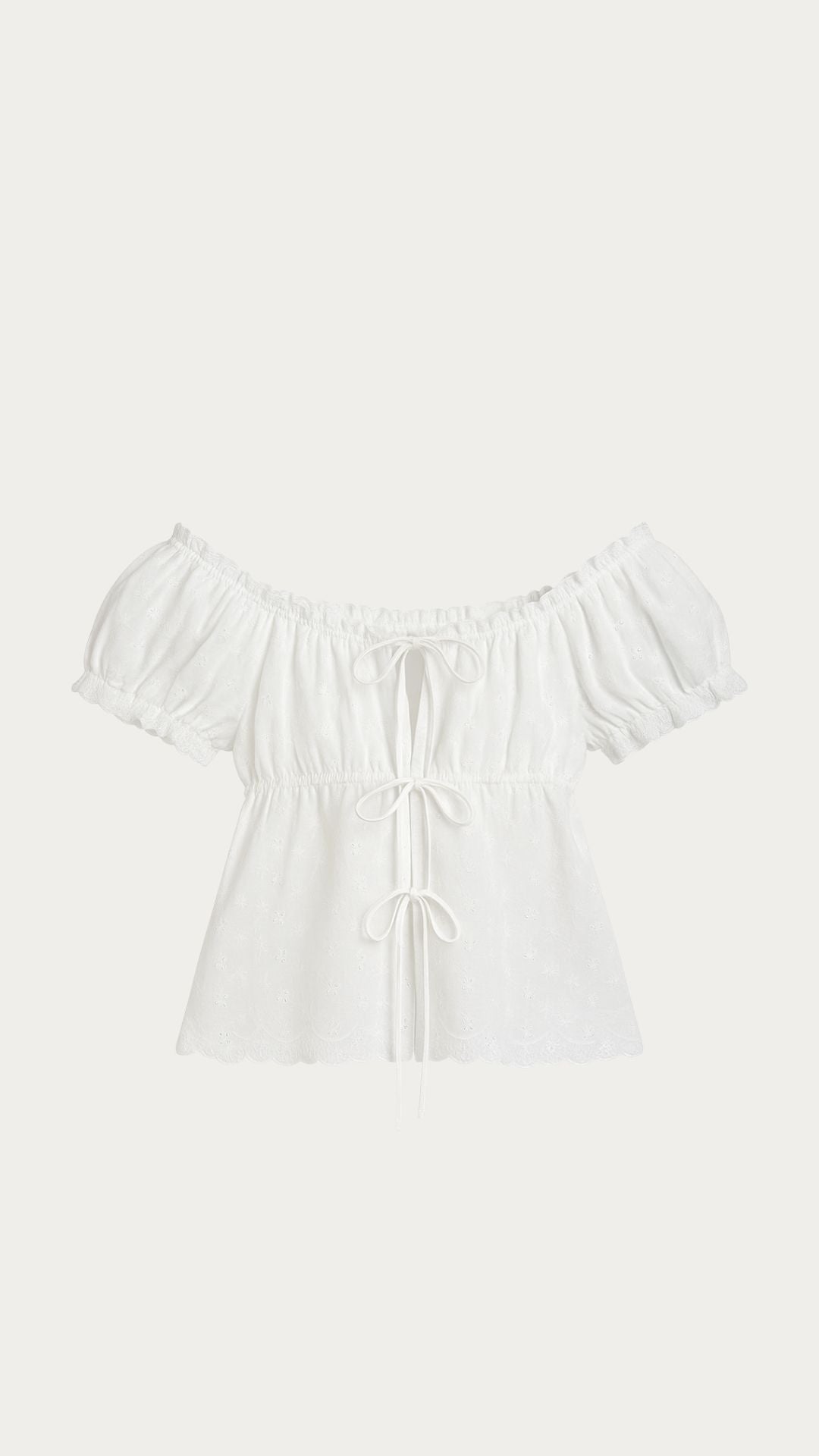 cotton ribbon off shoulder top