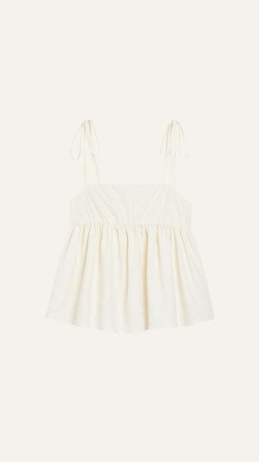 Nude cream flowy top