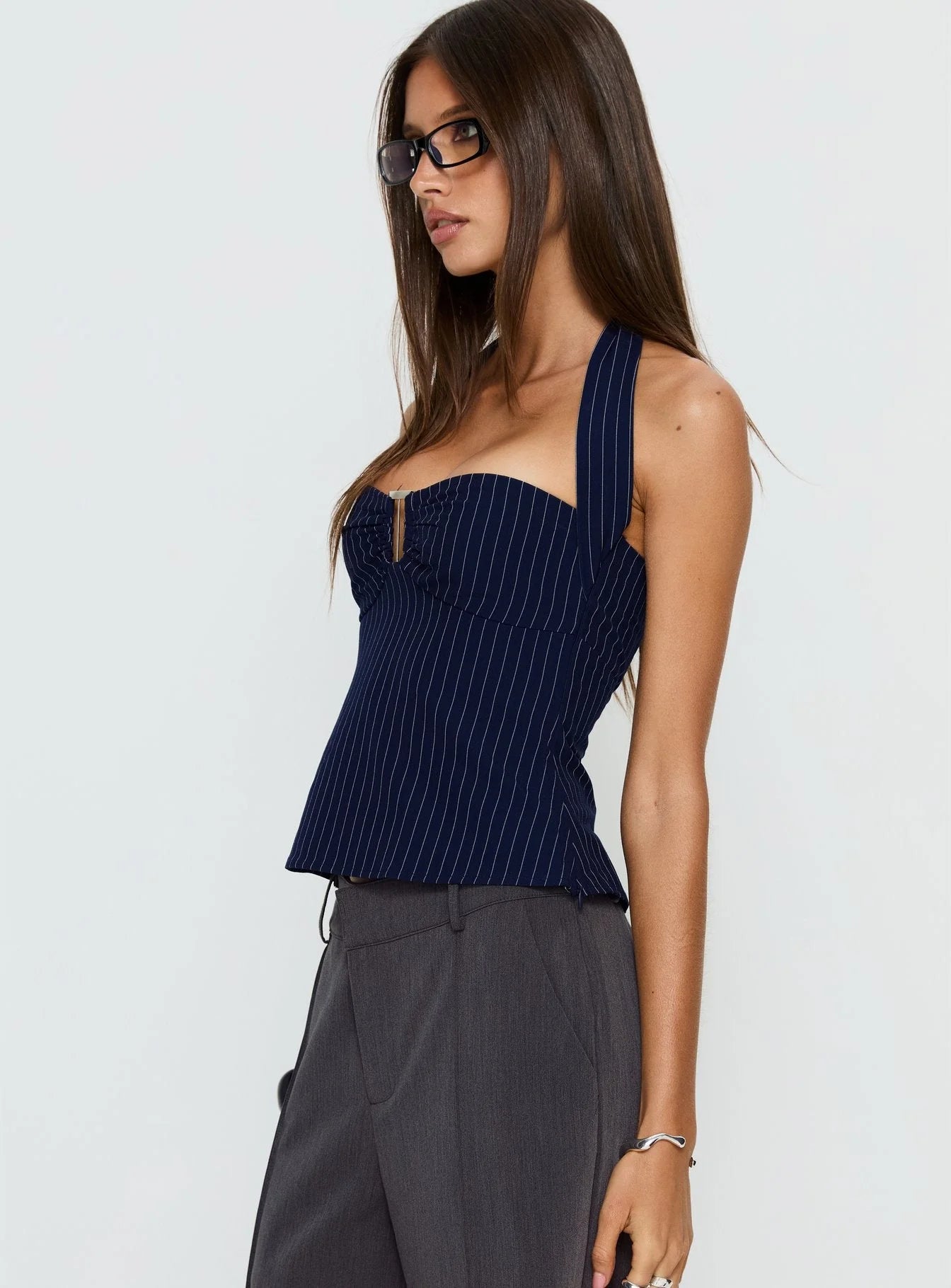 Princess Polly Isabella Halter Top (NAVY)