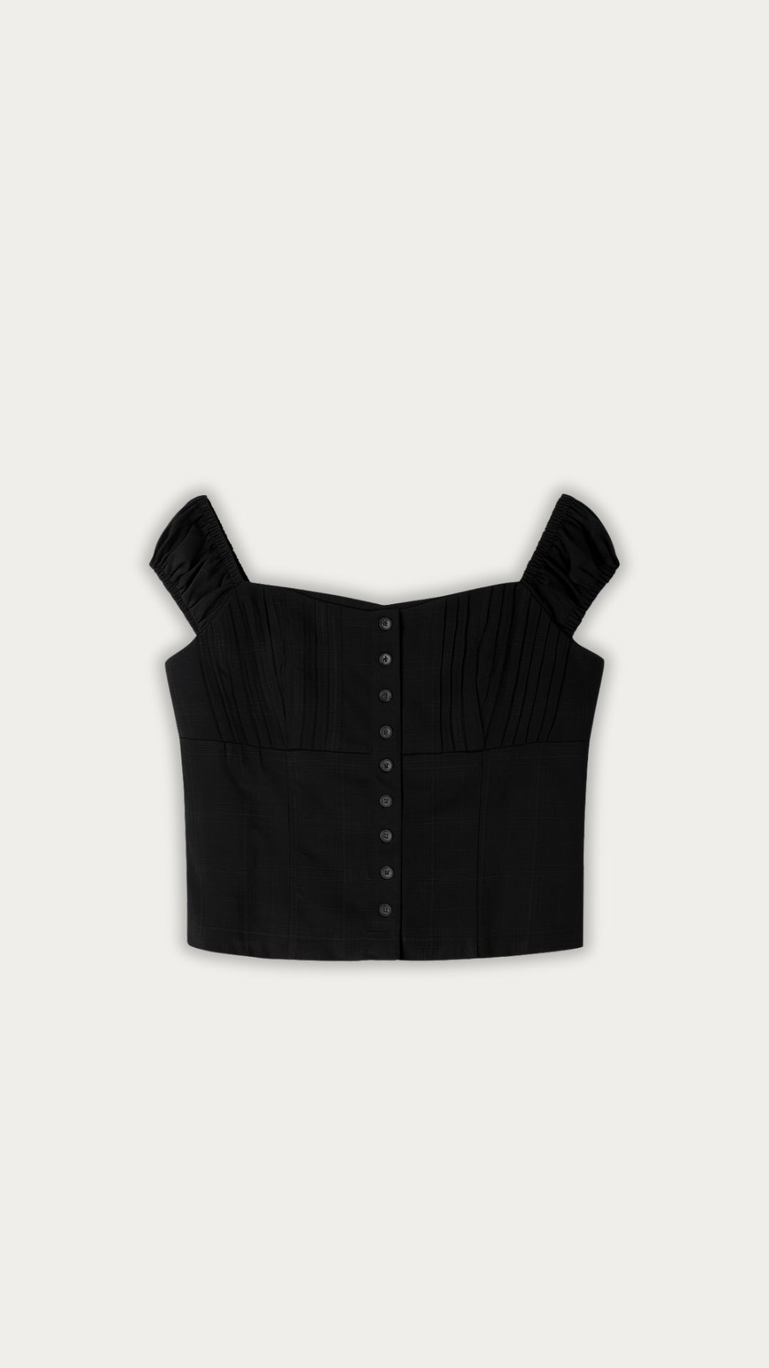 Black buttons off shoulder top
