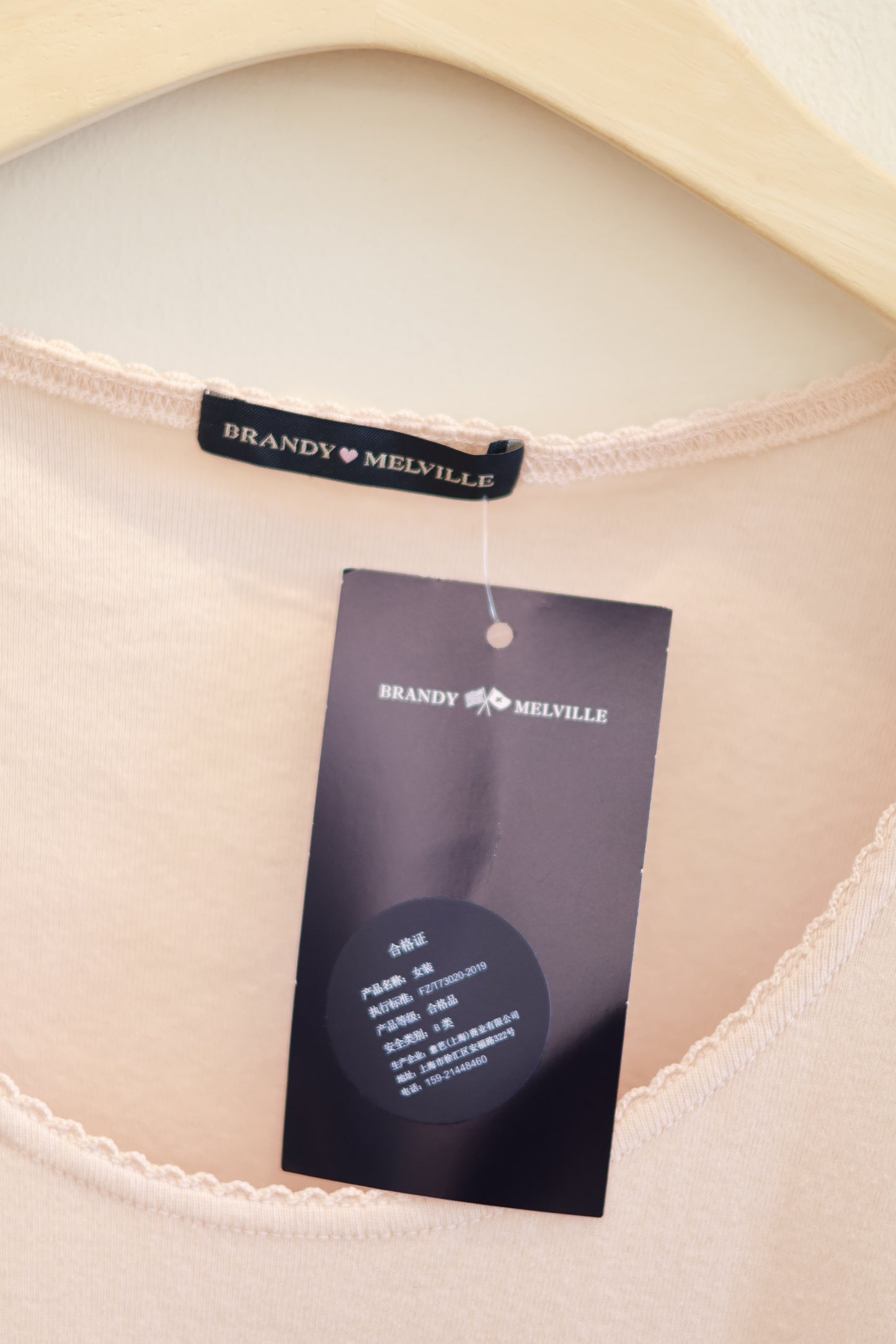 BRANDY Lesley Scalloped Trip Top - Light Pink