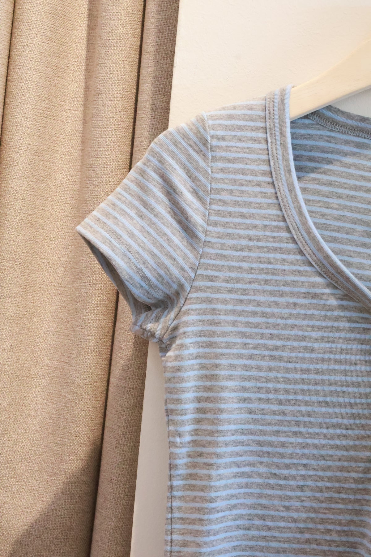 SUBDUED Blue Grey Striped Top