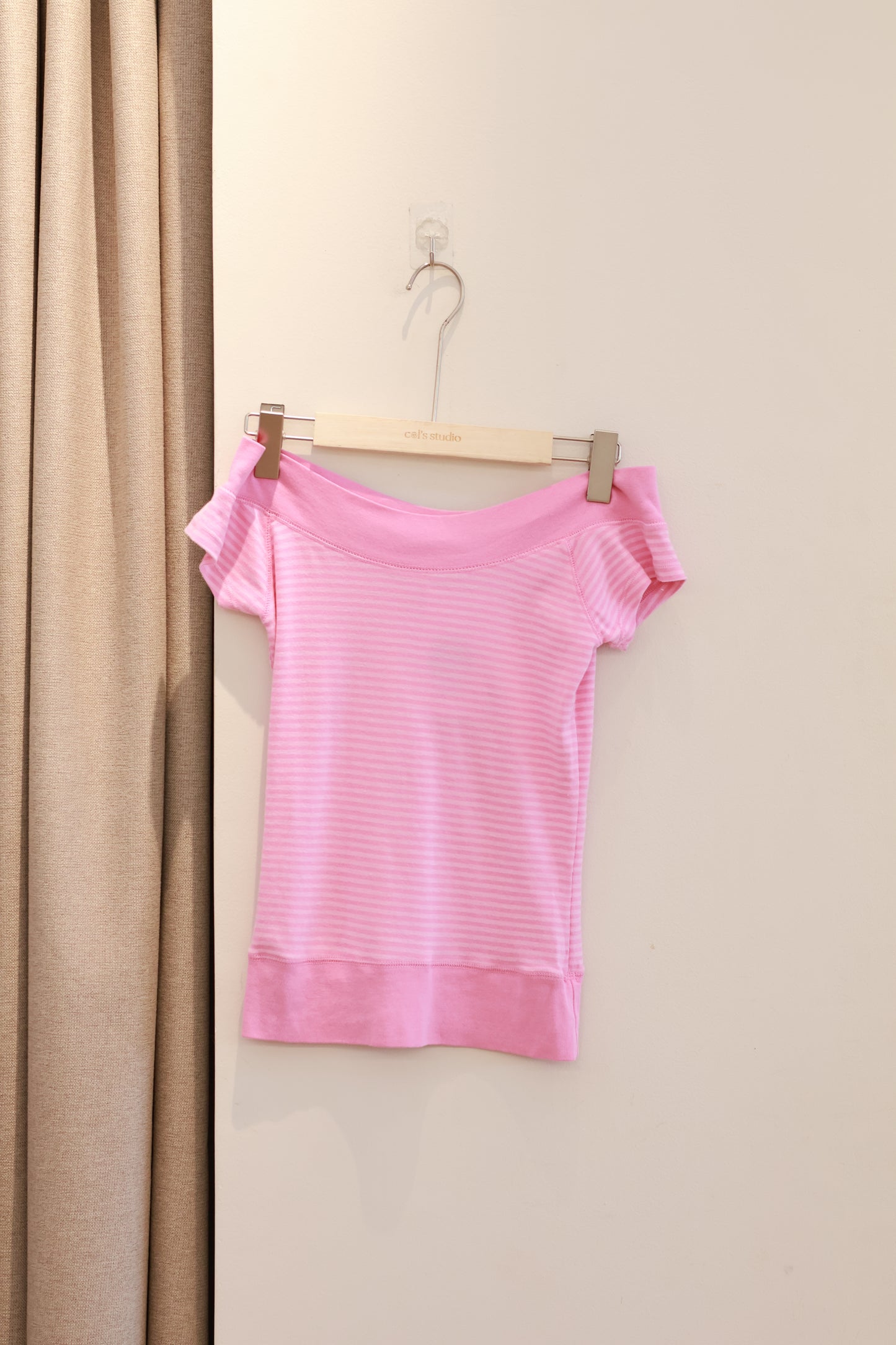 brandy Ginny Striped Top- pink stripes