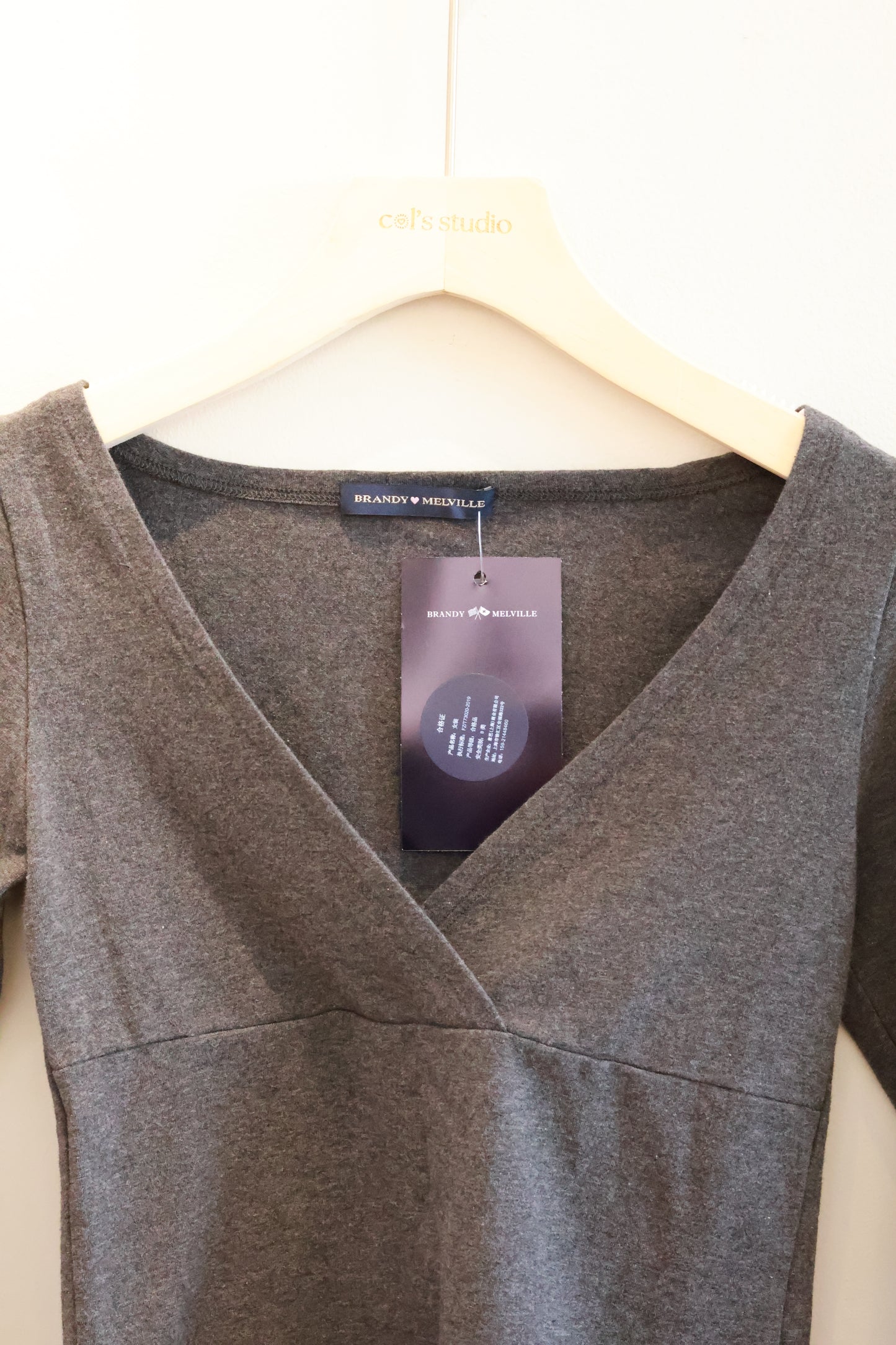 BRANDY Amara Top  -LONG -BLACK GREY
