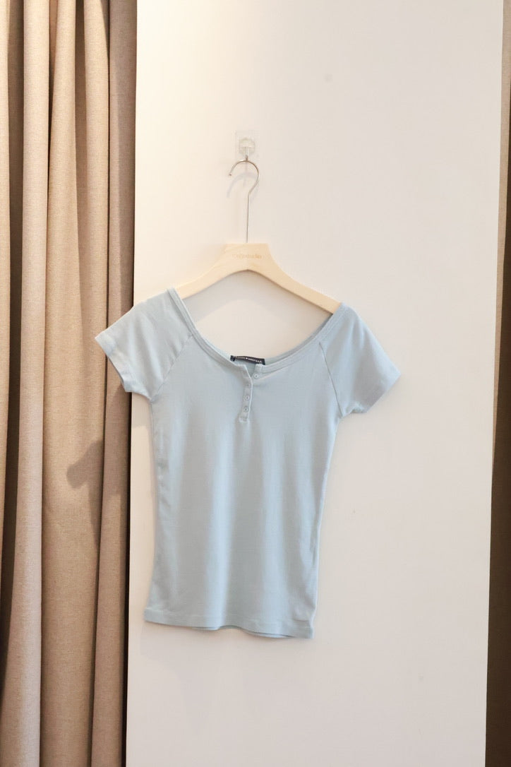 BRANDY Zelly Top  -OFF -LIGHT BLUE