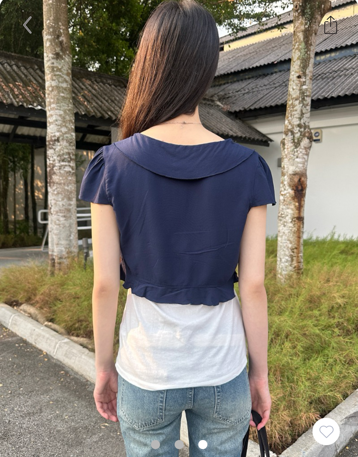 BRANDY MELVILLE Greta Top  -NAVY