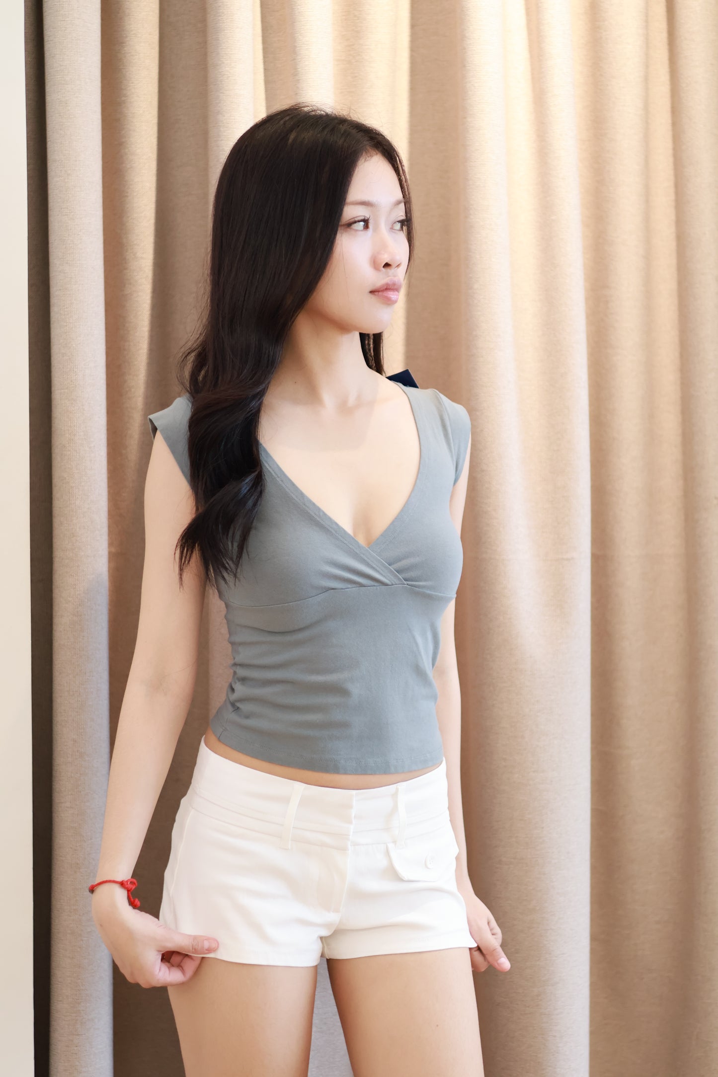 BRANDY Amara TOP  -GREY GREEN