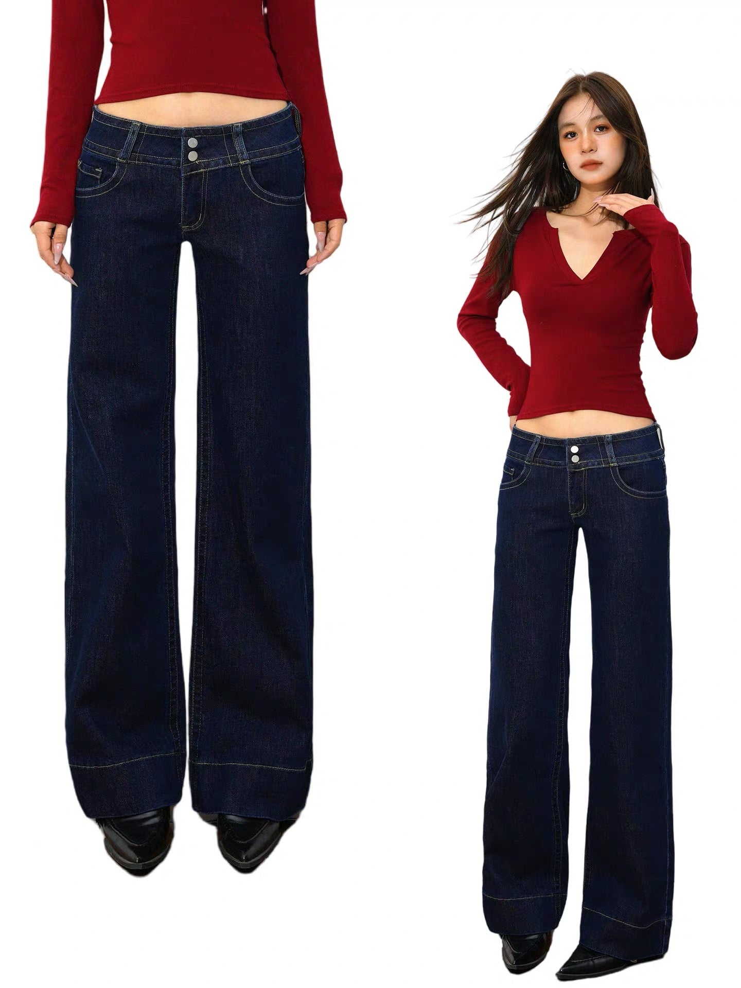 Dark Navy Low Waist Jeans