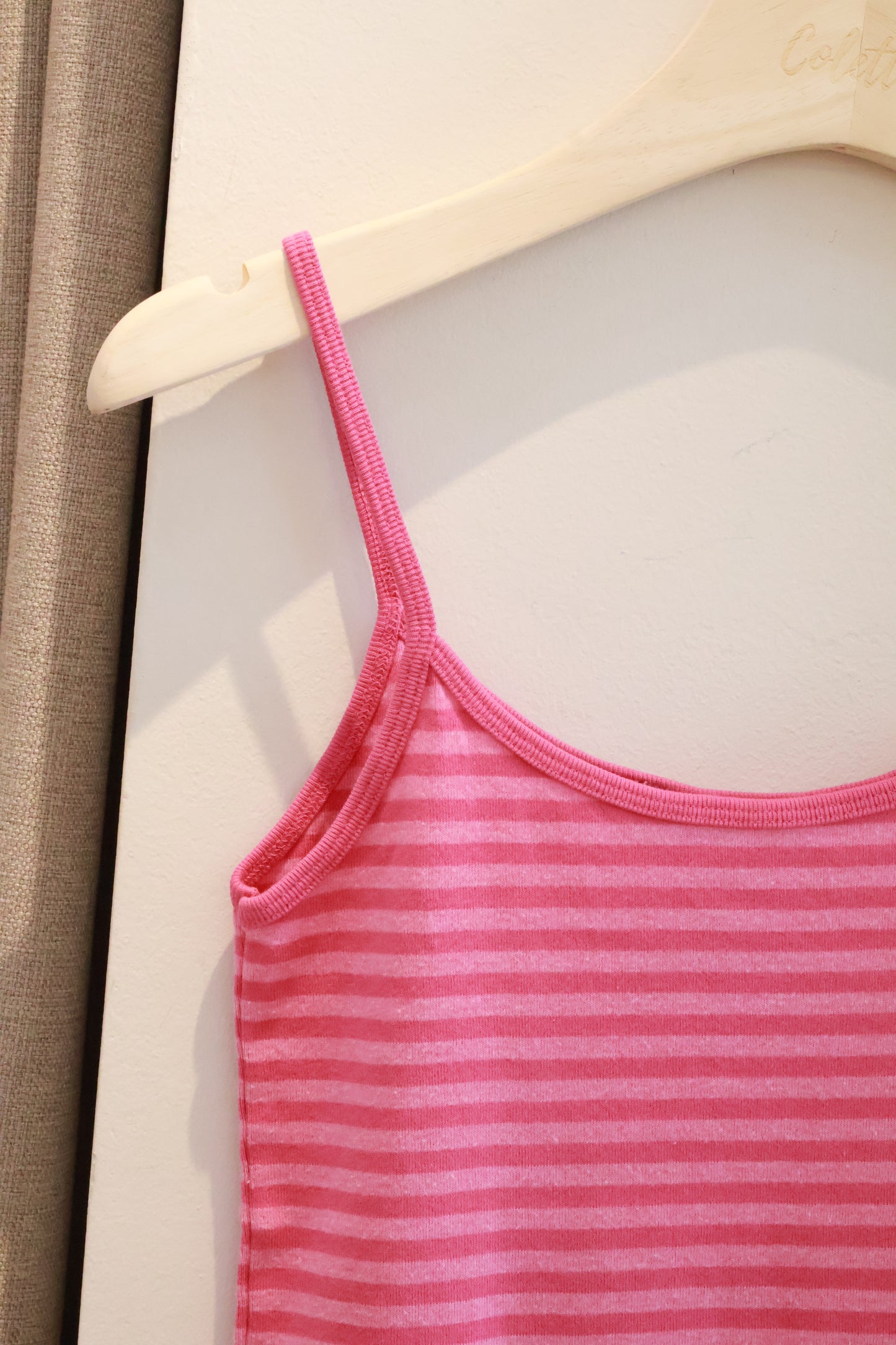 BRANDY Skylar Striped Tank  -ROSE RED