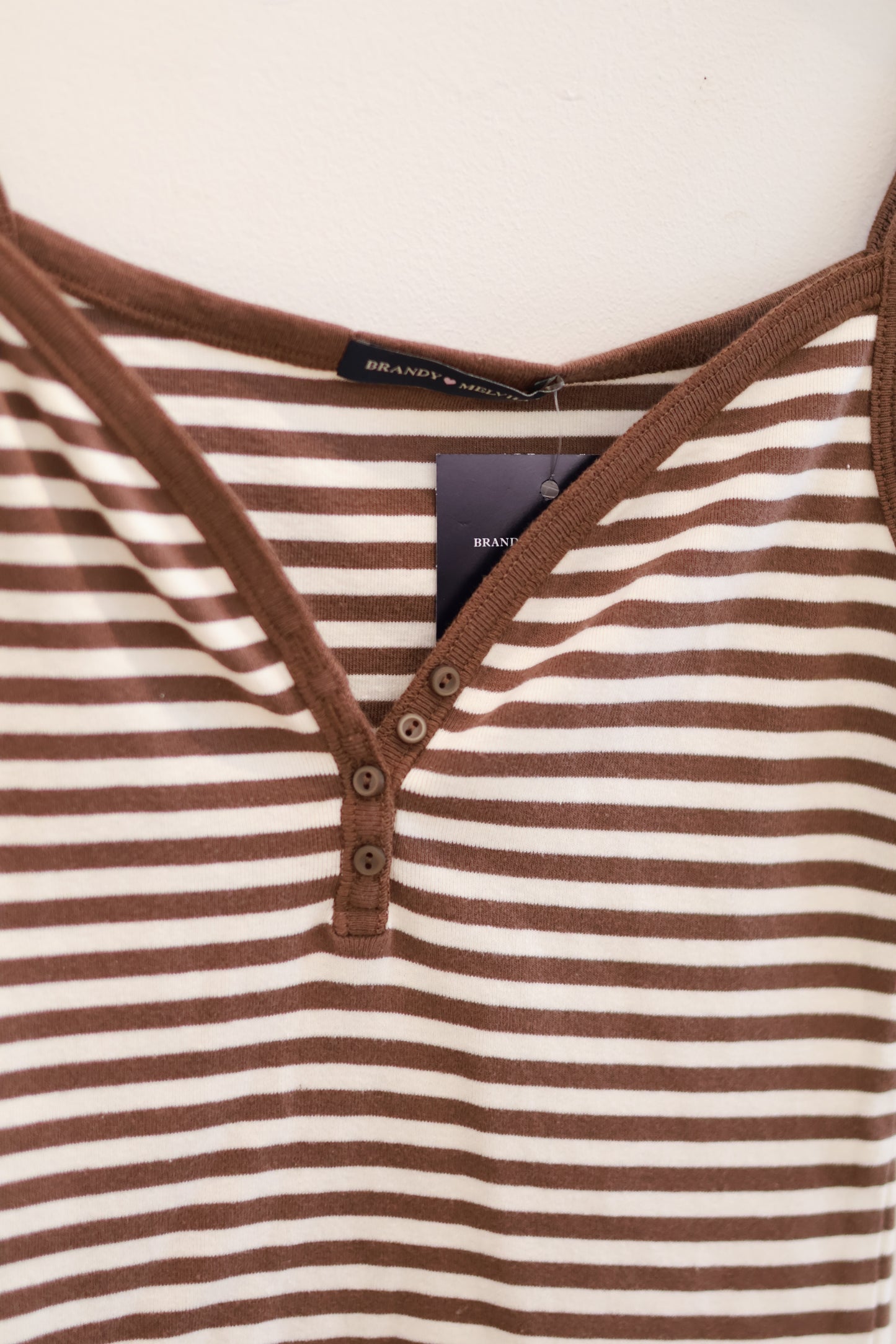 BRANDY Lorene Striped Tank- brown