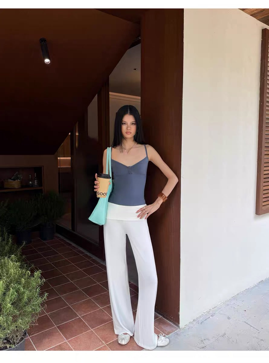 AUD White Foldover Pants
