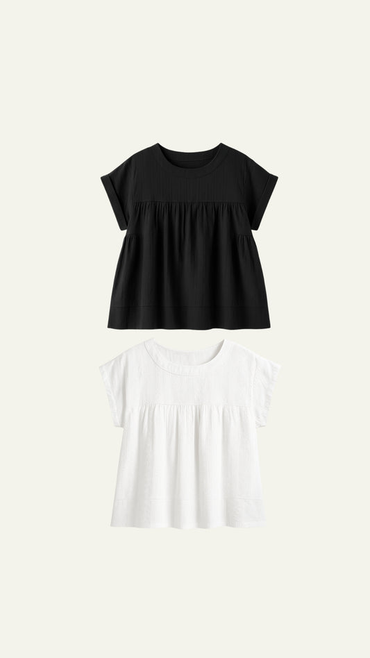 SHORT SLEEVE FLOWY TOP