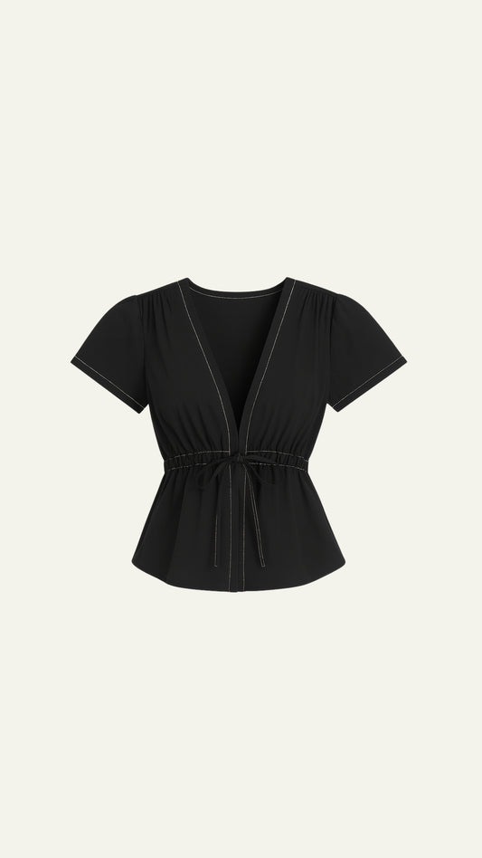 Short sleeve black top