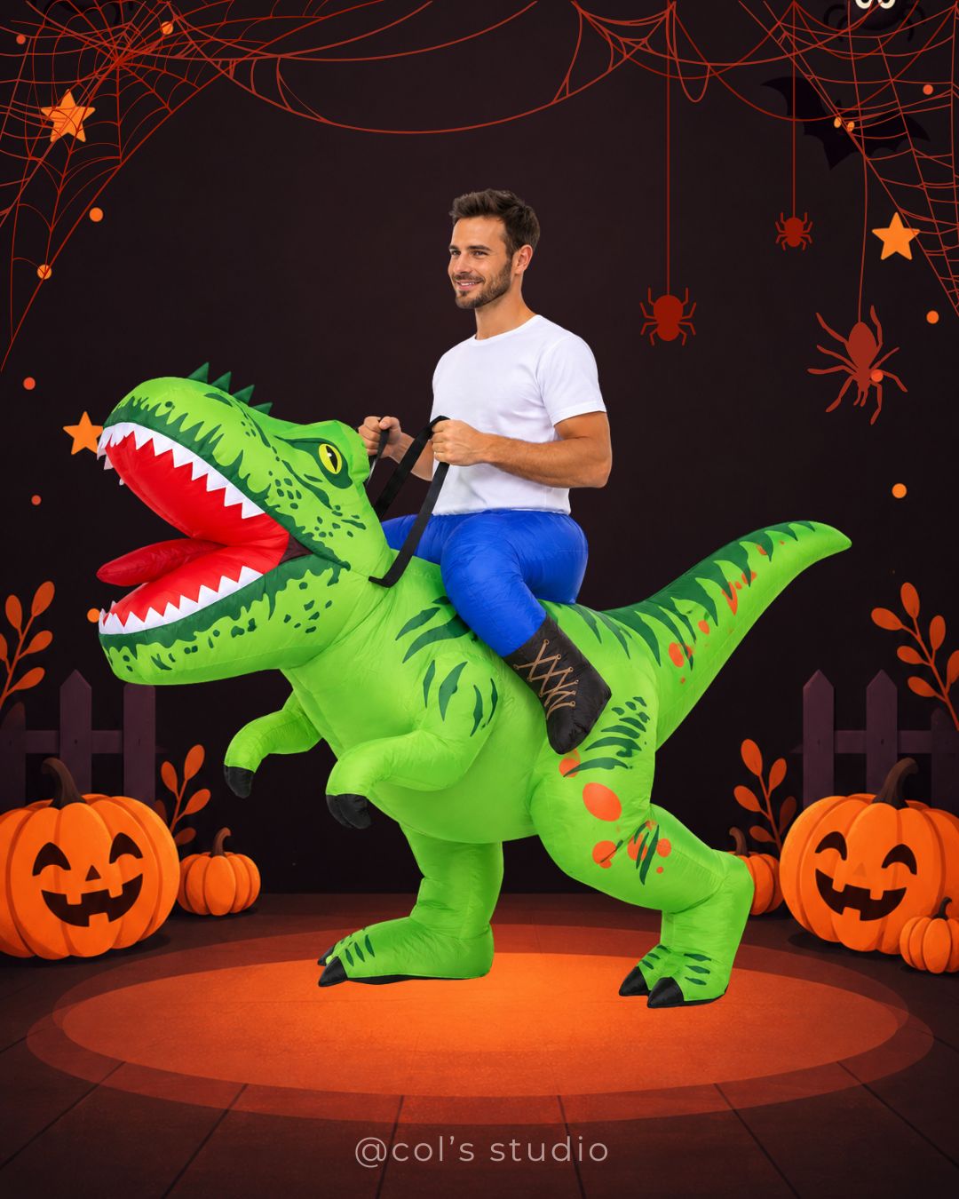 Green Dinosaur Ride-On Costume