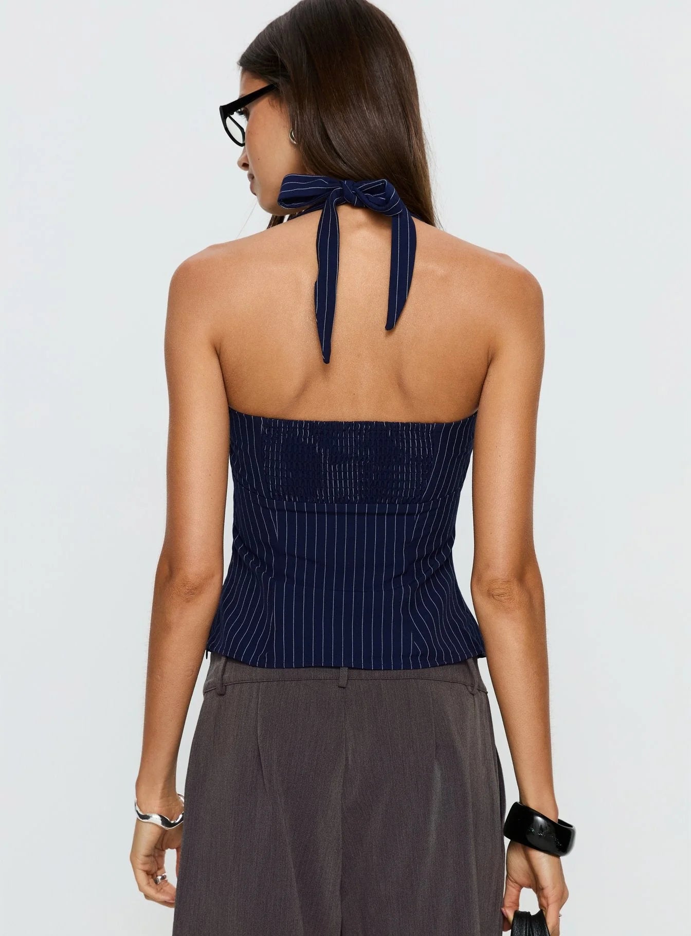 Princess Polly Isabella Halter Top (NAVY)