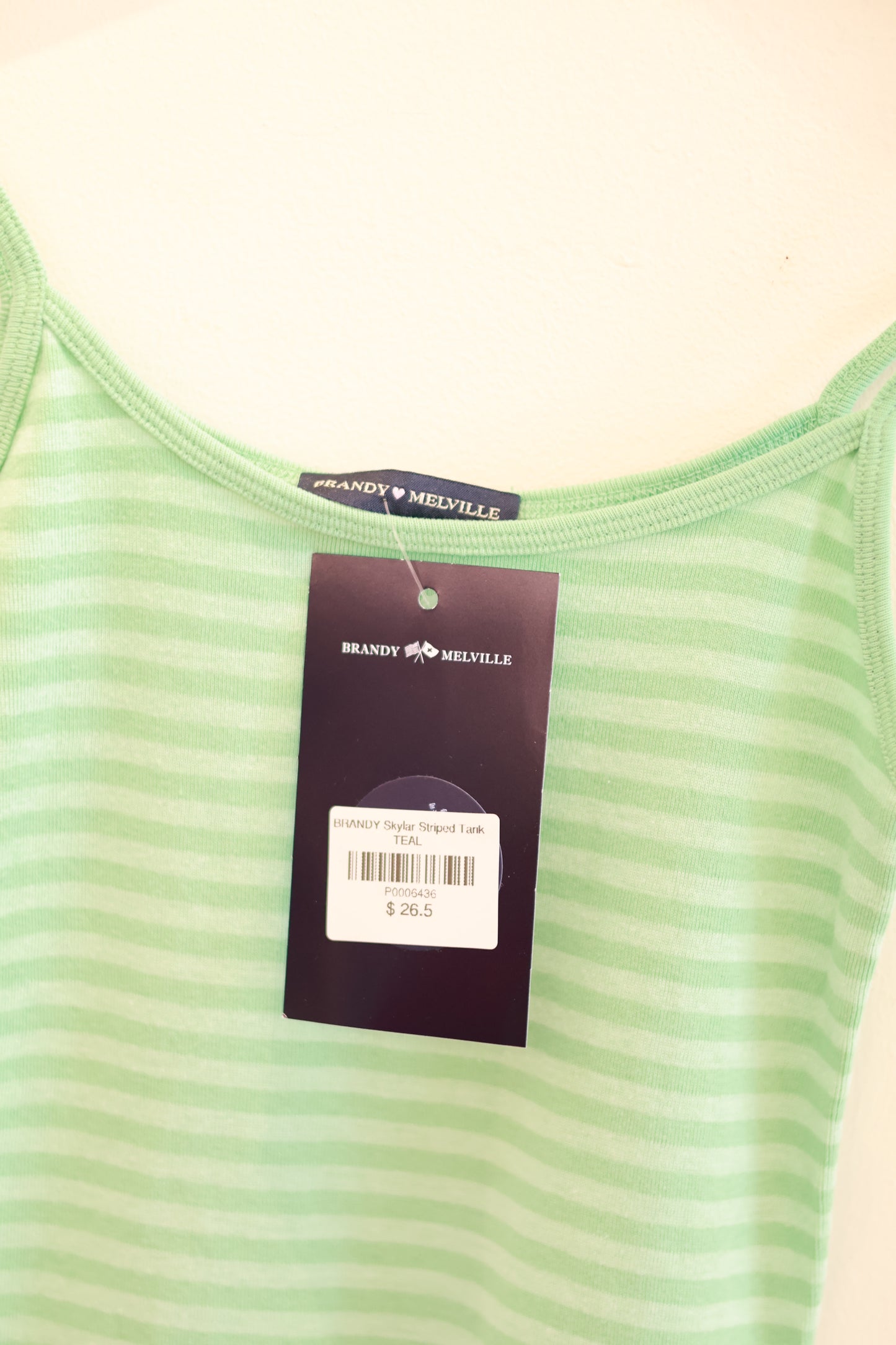 BRANDY Skylar Striped Tank  -TEAL
