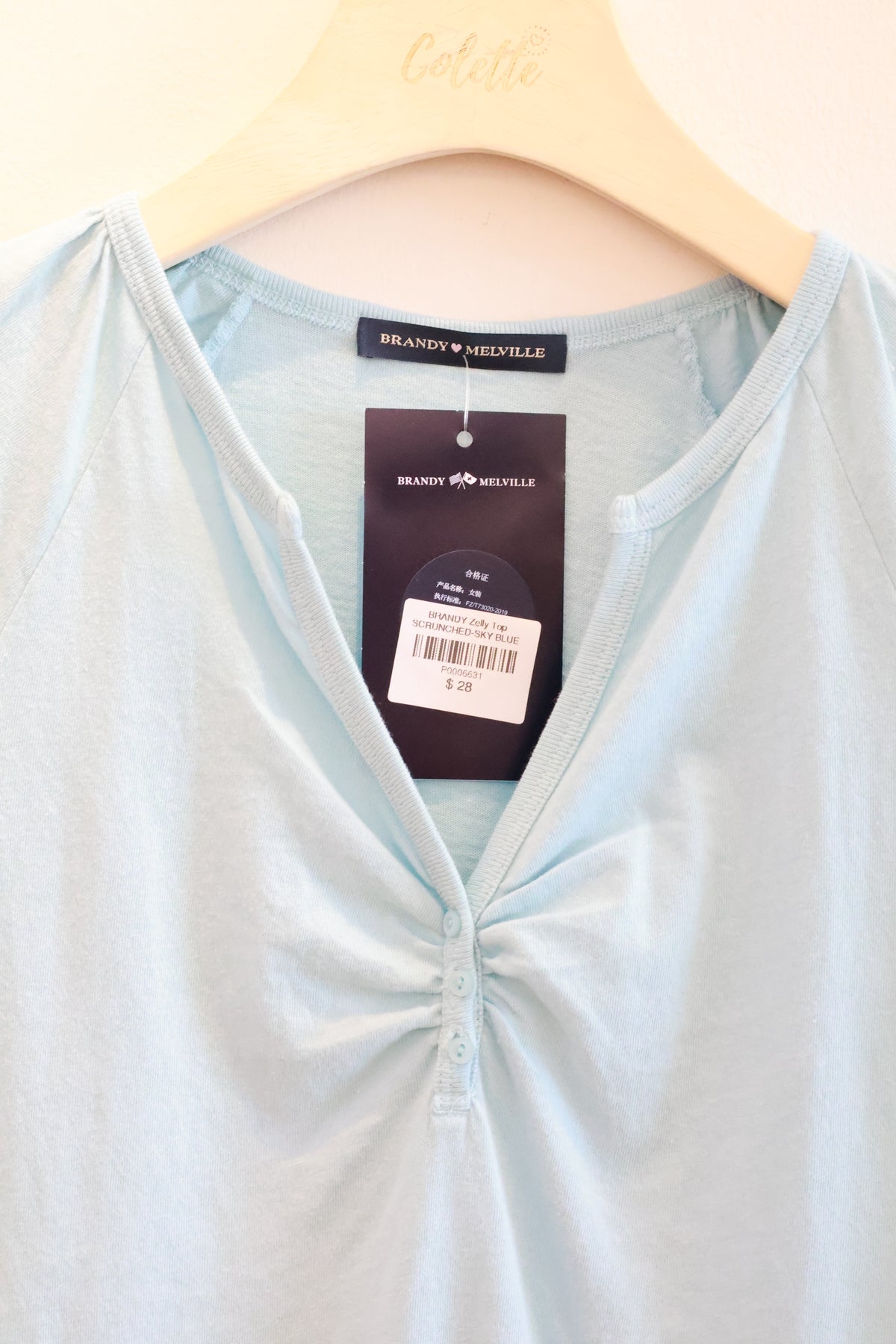 BRANDY Zelly Top  -SCRUNCHED -SKY BLUE