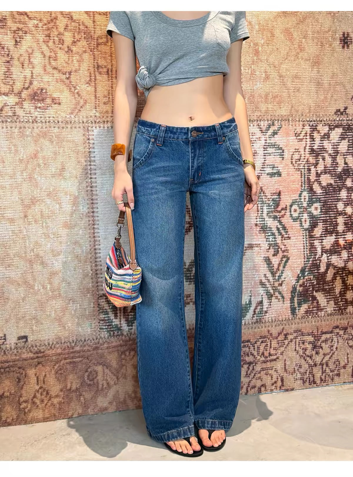 AUD Deep Blue Low-Waist Jeans