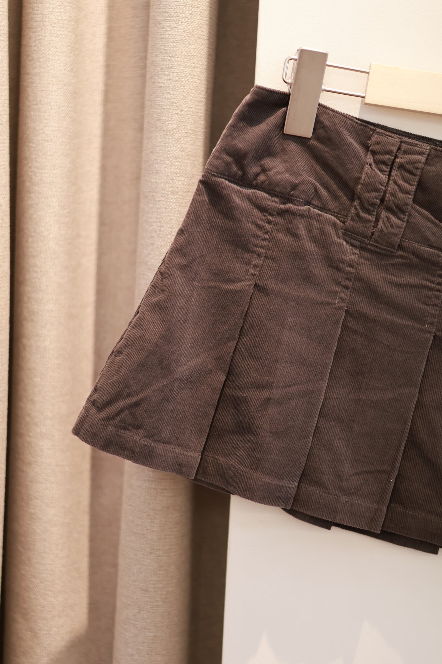 BRANDY Julietta Corduroy Skirt - Dark Brown