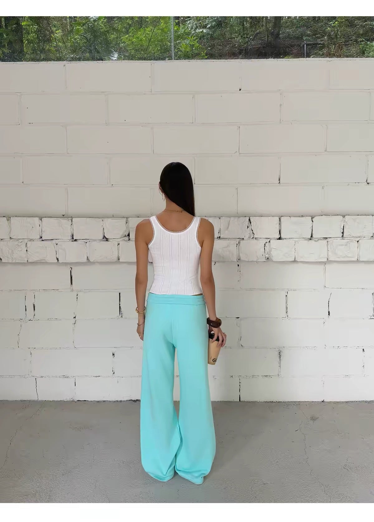 AUD Drawstring Wide-Leg Lounge Pants  -TEAL