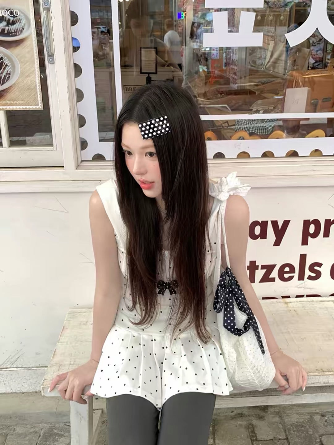 Polka Dot Square Hair Clip